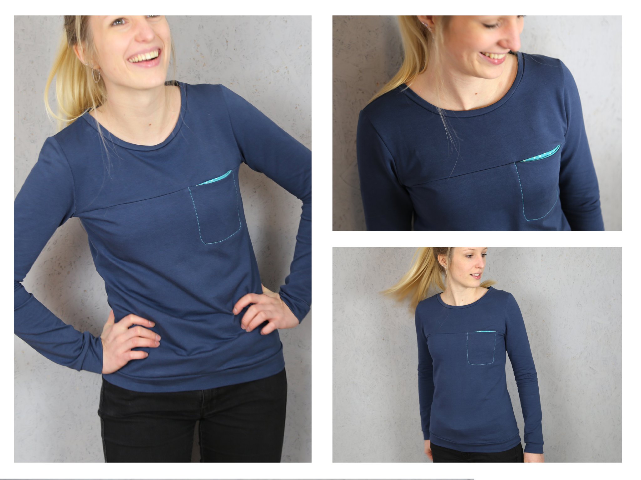 FRAU BENTE • Sweater mit Brusttasche, Papierschnitt, weitere Ansichten