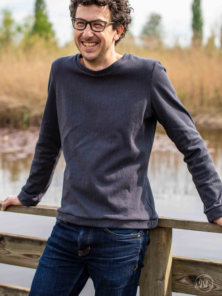 Stoffonkel - Organic jacquard - herringbone - black (GOTS)
