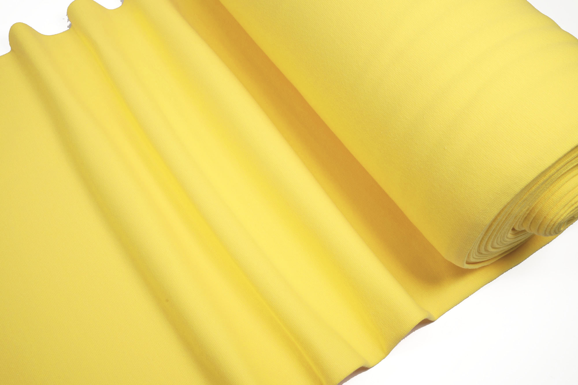 Rib knit fabric plain uni sun yellow