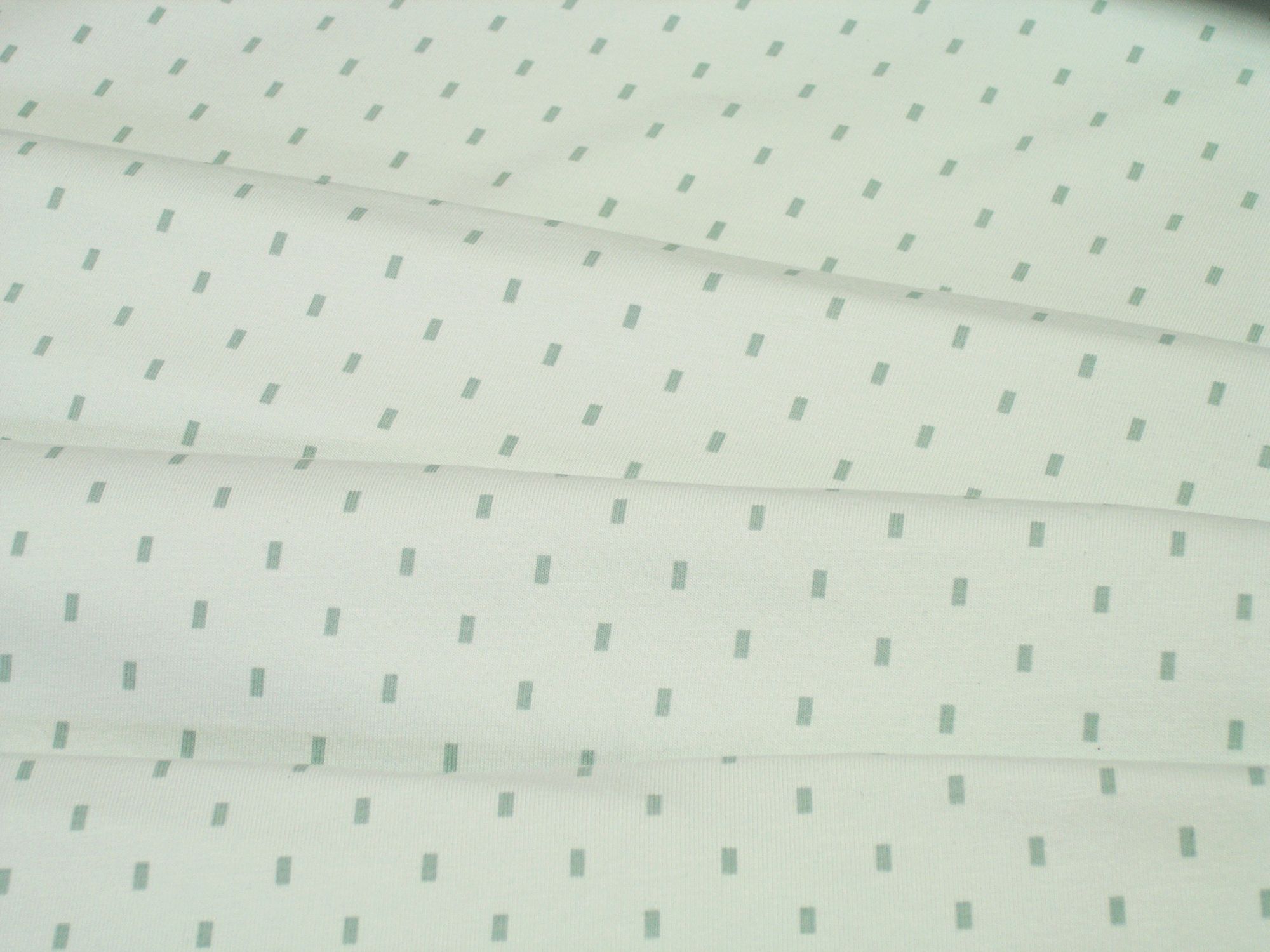 Fabric Jersey small rectangle on mint Knit Fabric