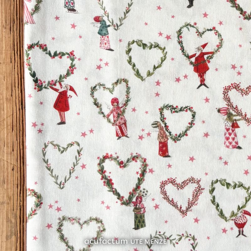acufactum • Cotton fabric • Christmas hearts • Silke Leffler