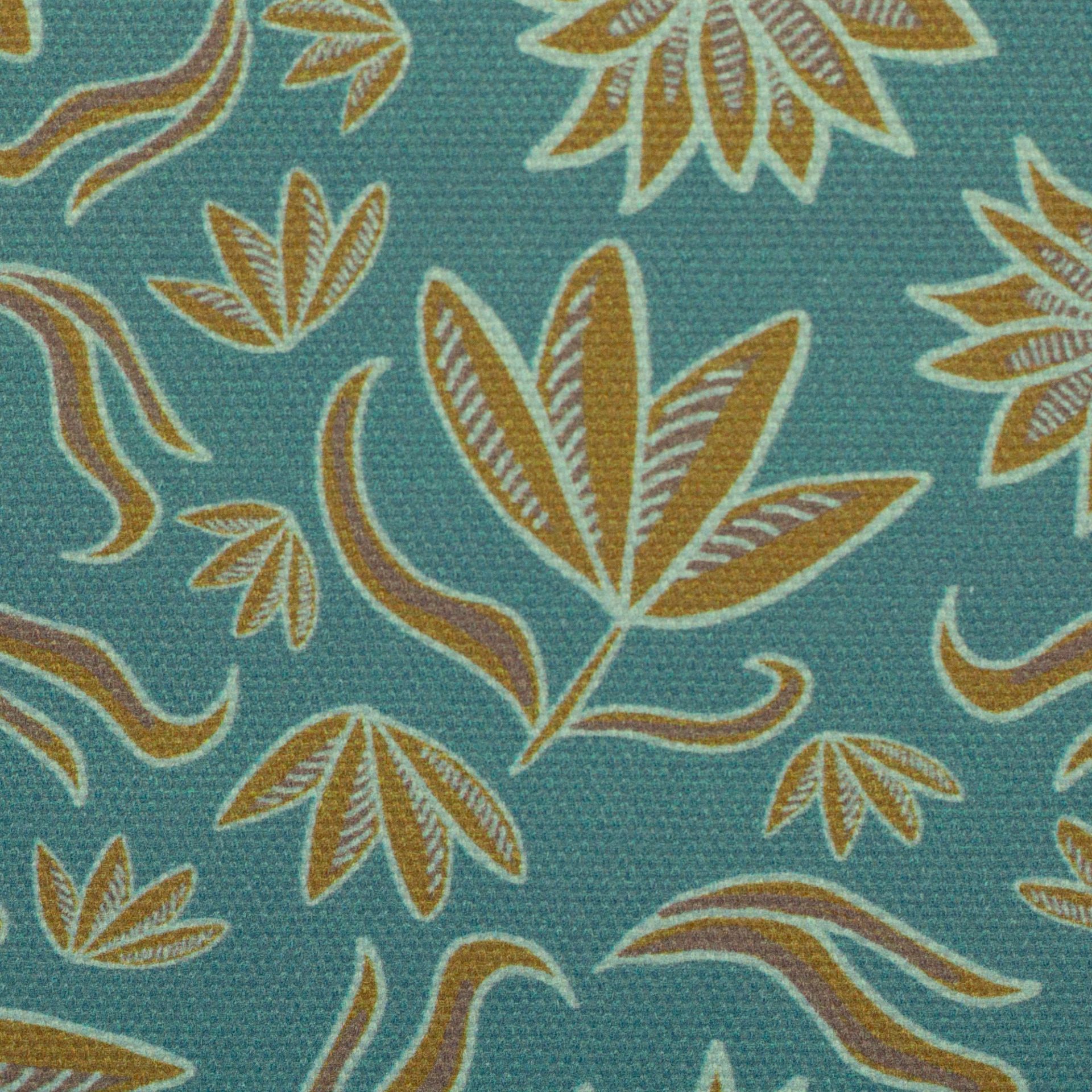 Cotton canvas - Retro Flowers - mint