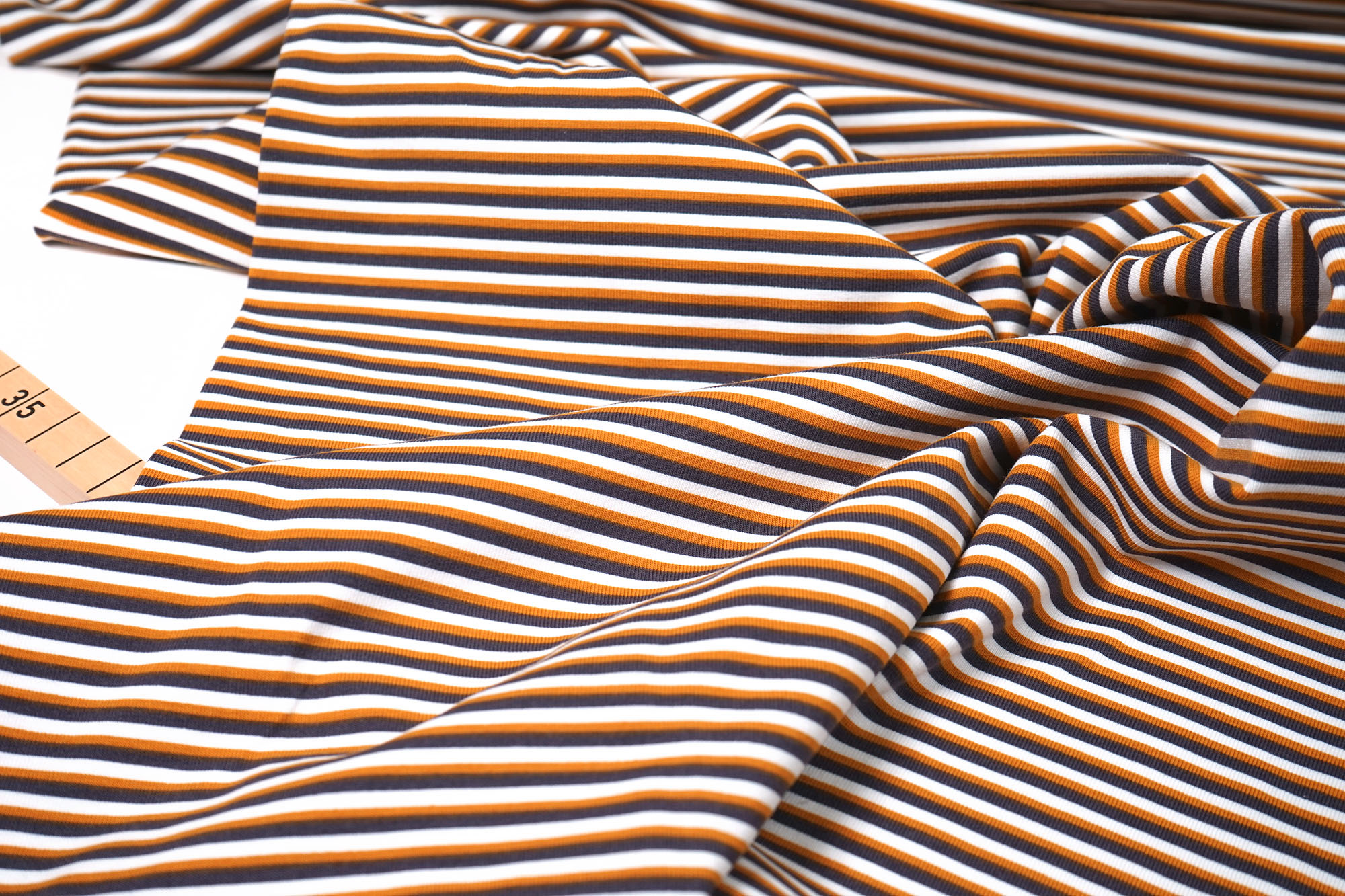 Cotton jersey - stripes - mustard