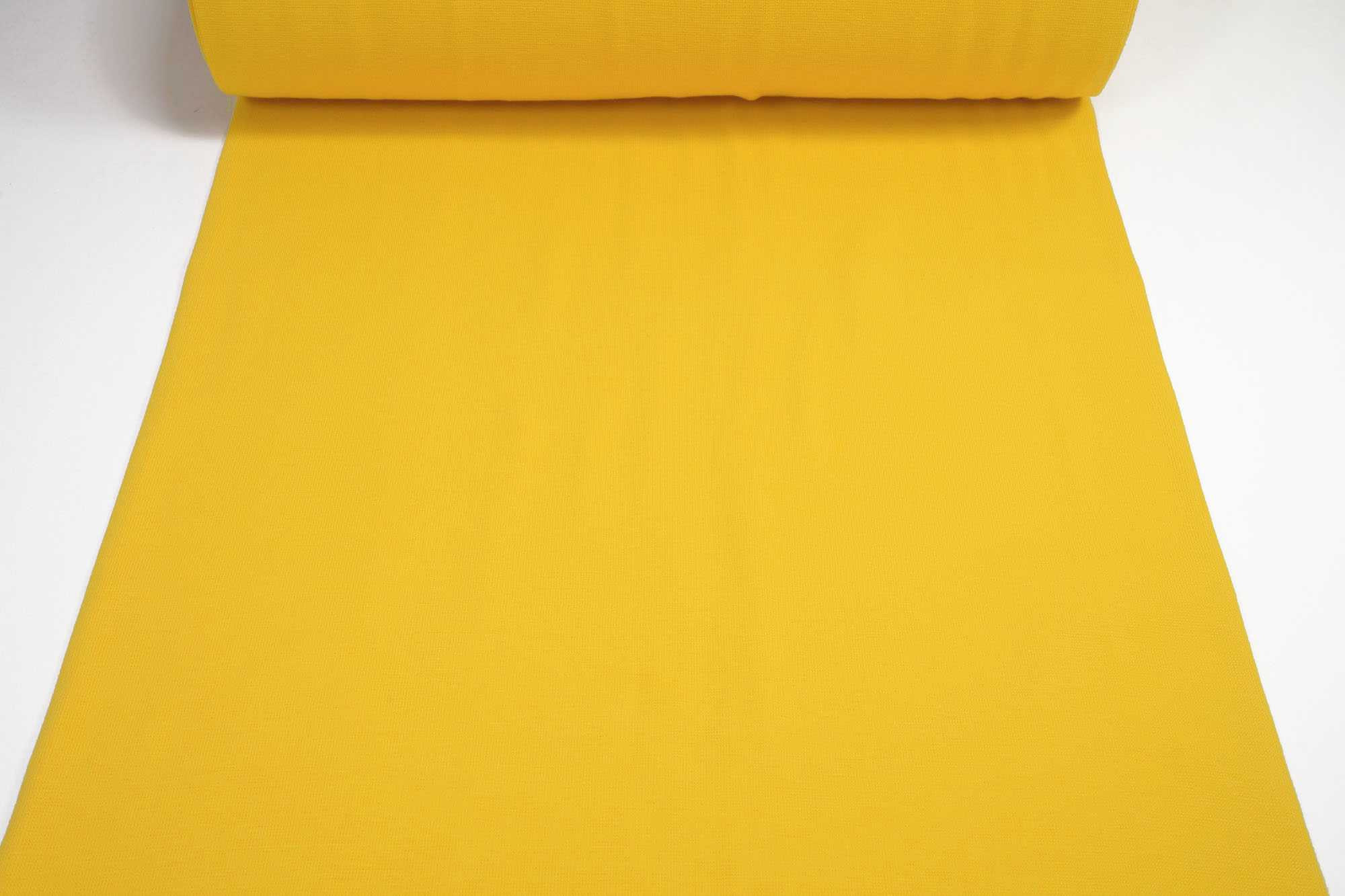 Rib knit fabric plain uni dark yellow