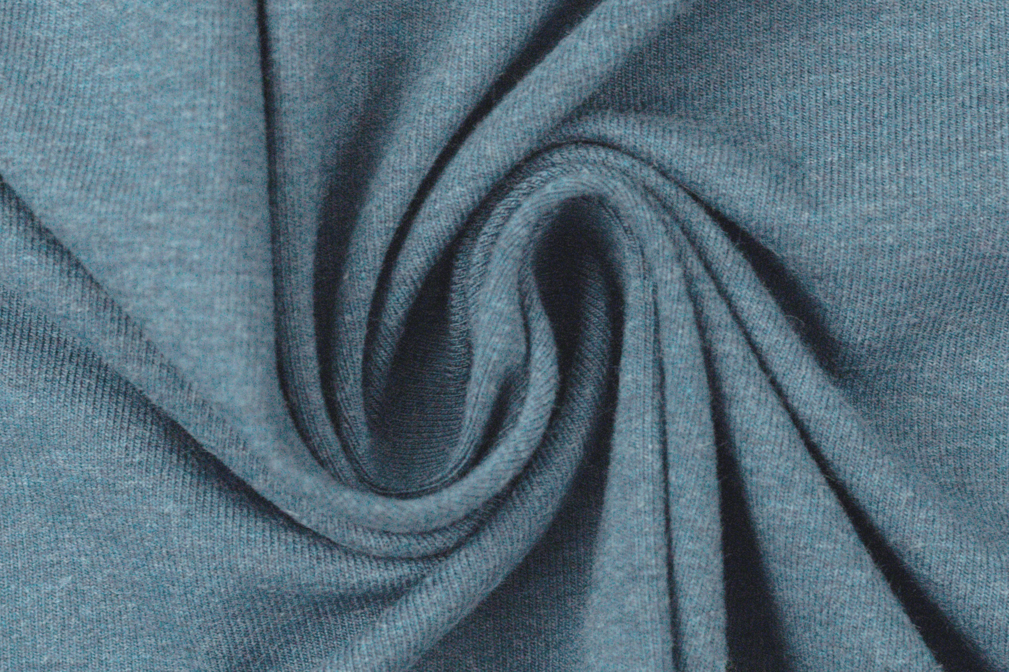 Knitted fabric Bono - brushed - plain - smoke blue - made in Italy