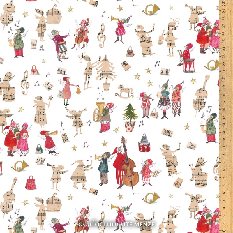 acufactum • Cotton fabric • Christmas musicians • Silke Leffler
