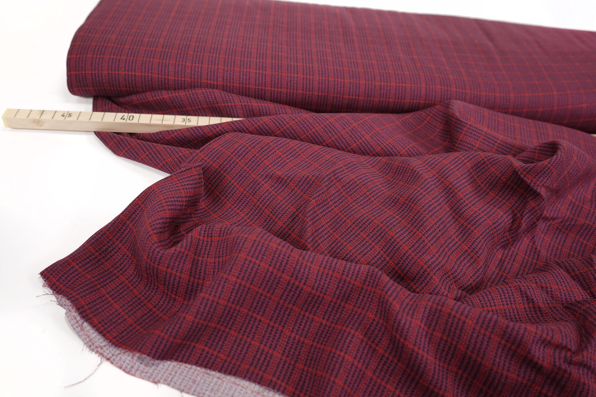 Viscose crepe - Pied de Poule - Fibre Mood - bordeaux