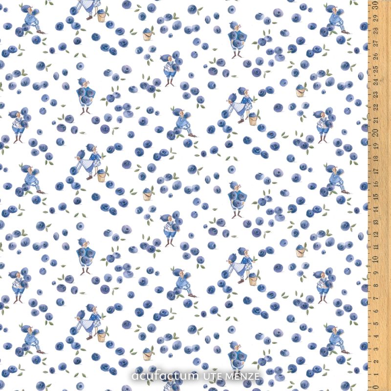 acufactum - Cotton fabric - Blueberry elves - Silke Leffler