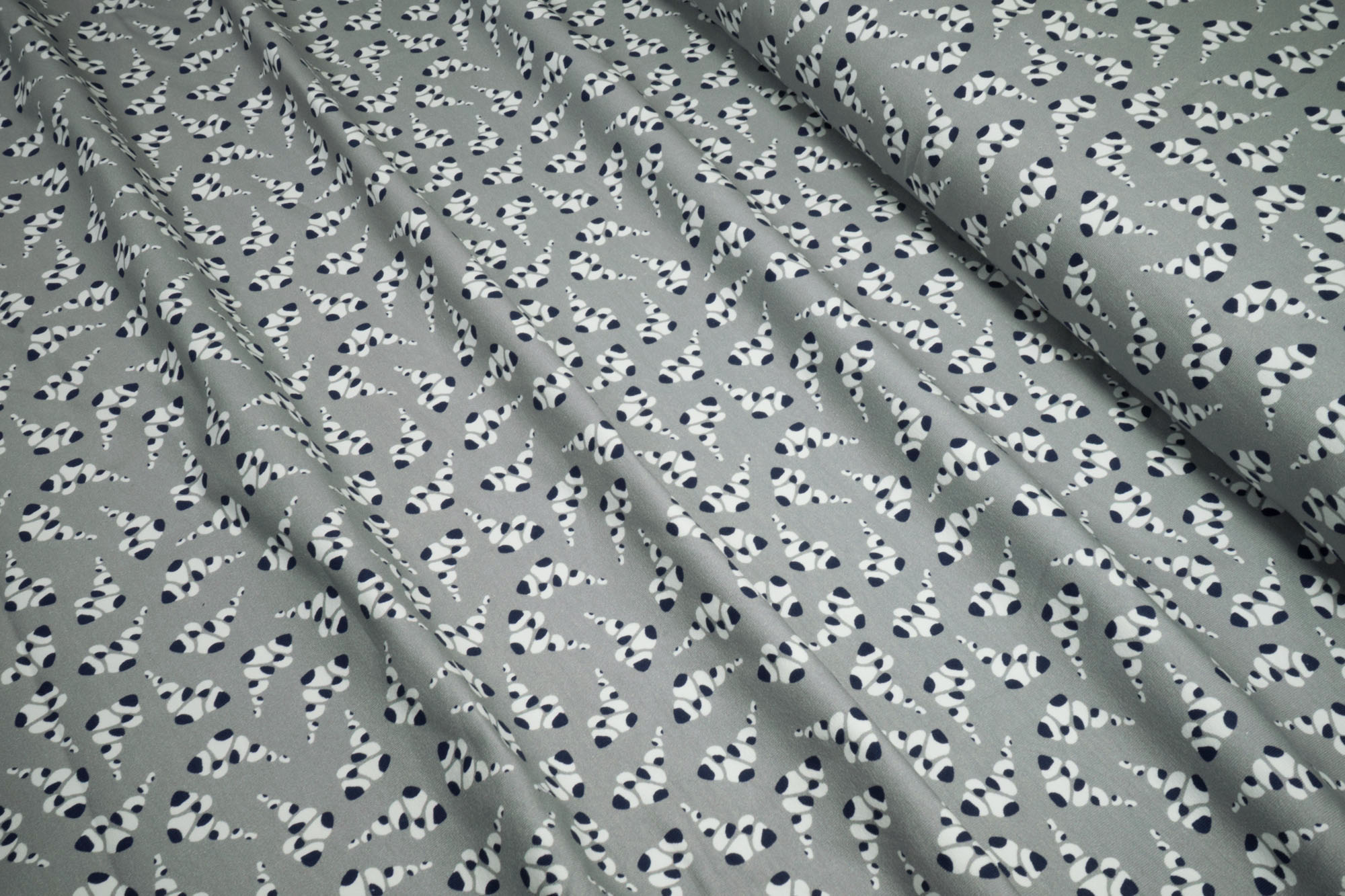 Cotton Jersey Knit Fabric Ladybell white dark blue Swafing excl. 0.5yd