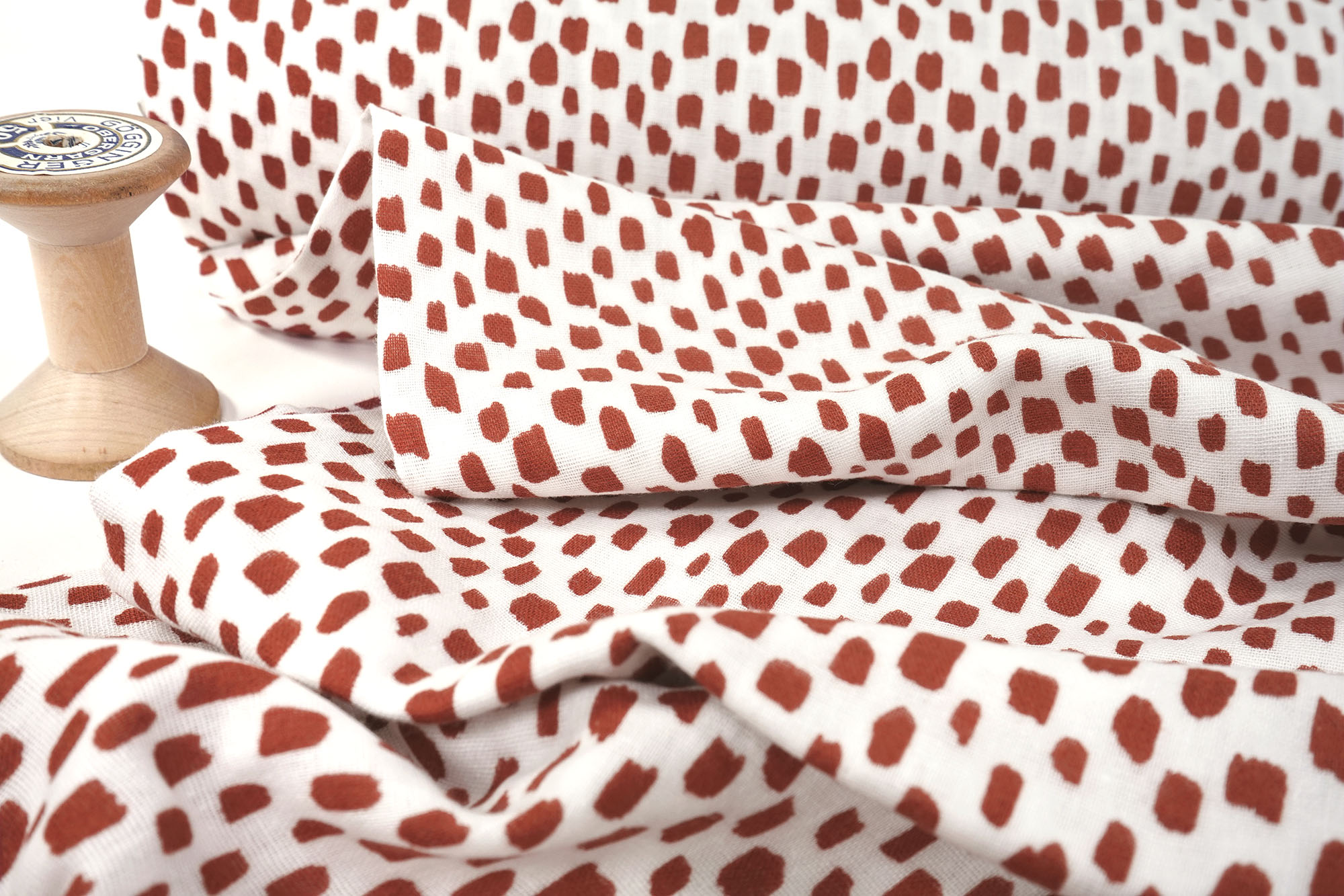Organic Musselin double gauze squares rust on white