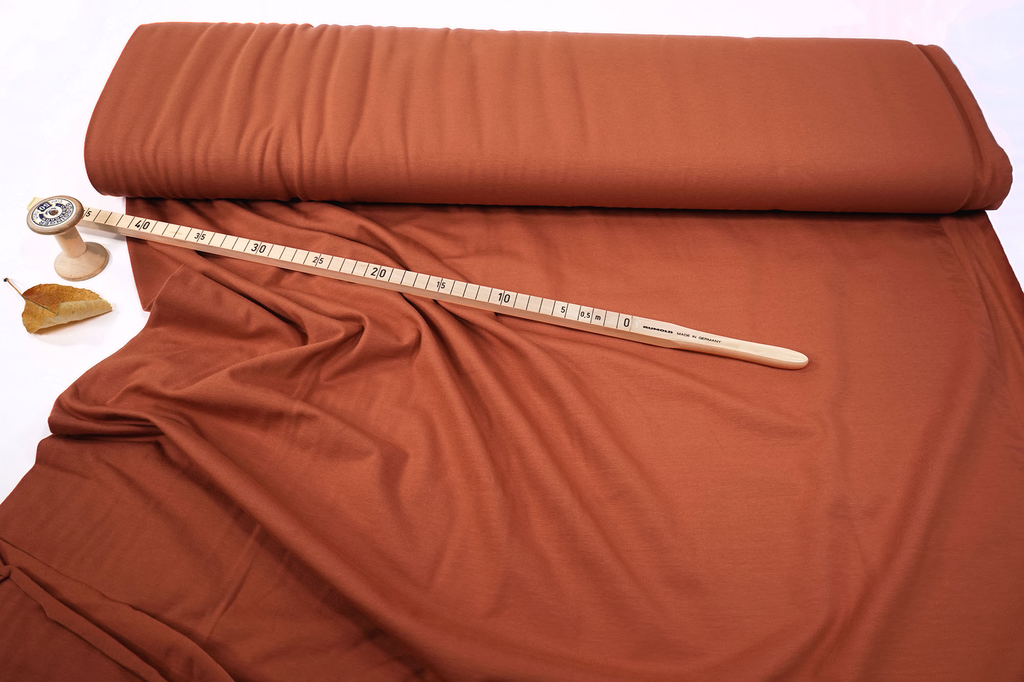 Cotton Jersey Knit Fabric uni rust