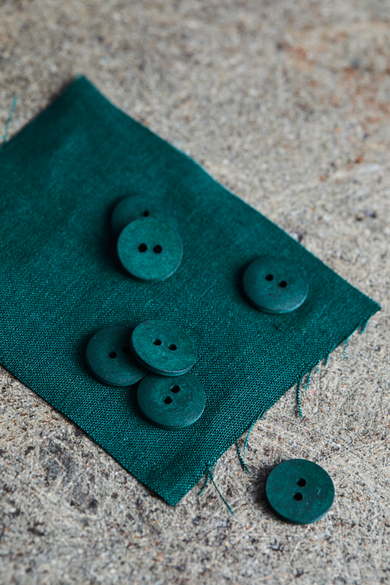 Button - Curb Cotton Button - mind the MAKER - 18 mm - bottle green
