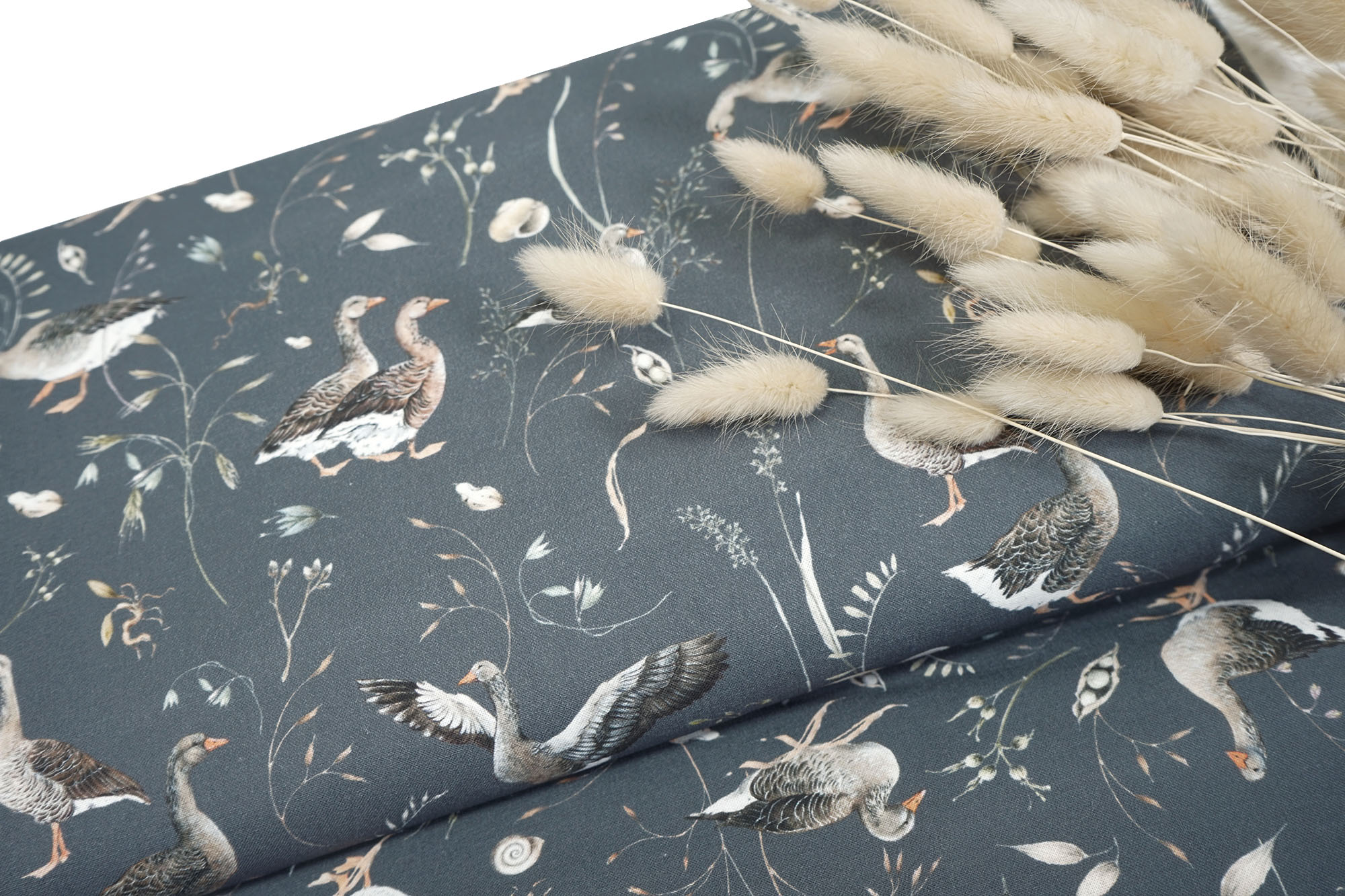 acufactum - Cotton fabric - Grey geese - Sophia Drescher