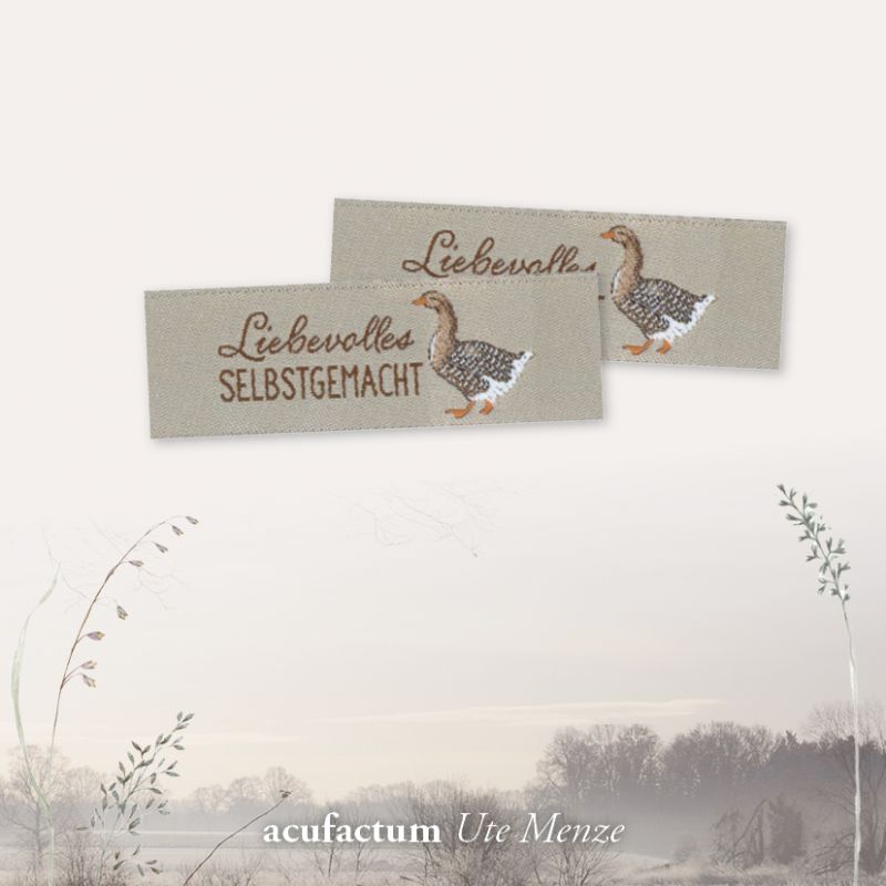 acufactum - Woven label - Lovingly homemade - Goose