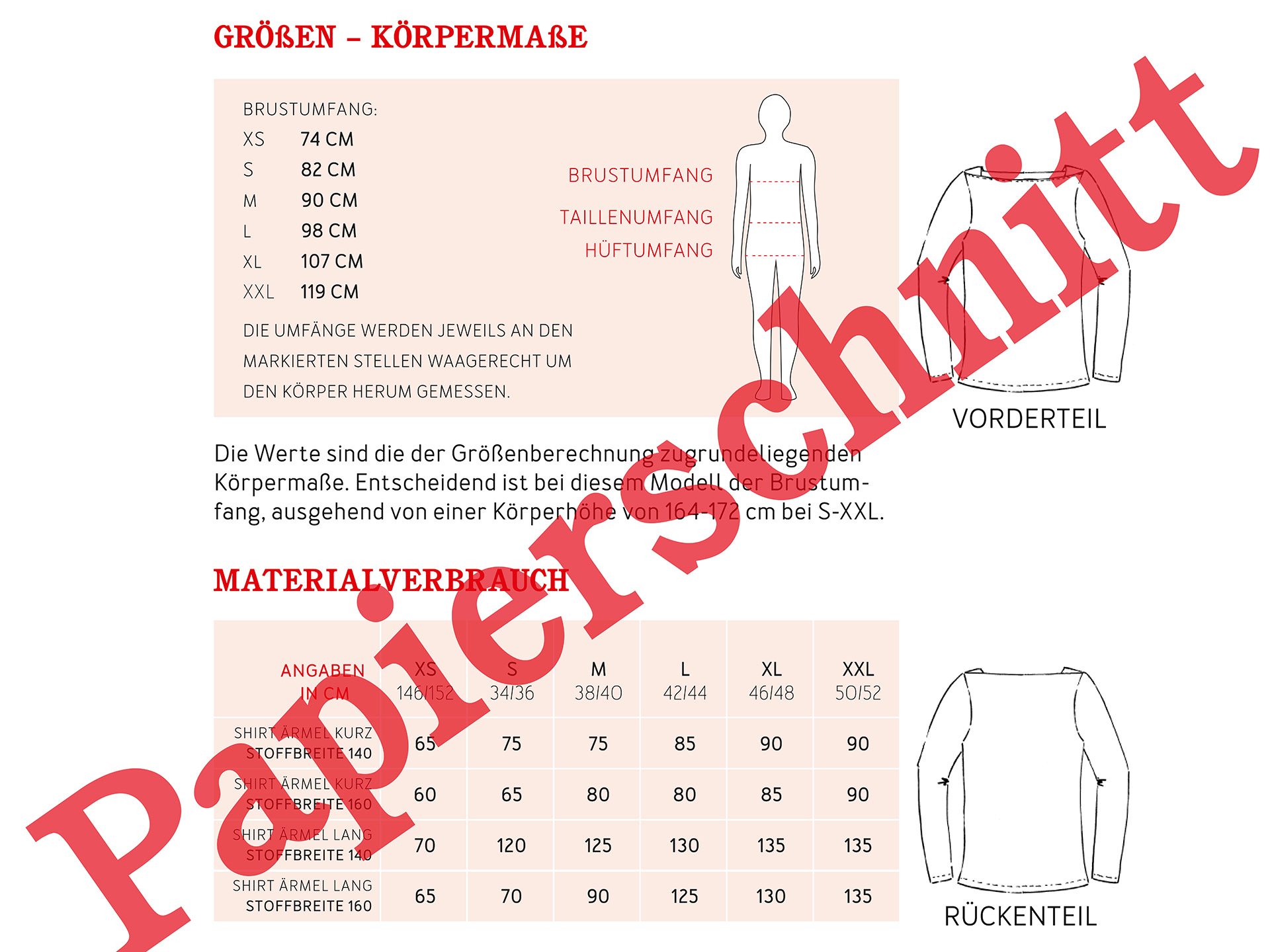 FRAU MARLENE • Shirt, Papierschnitt, Rückseite