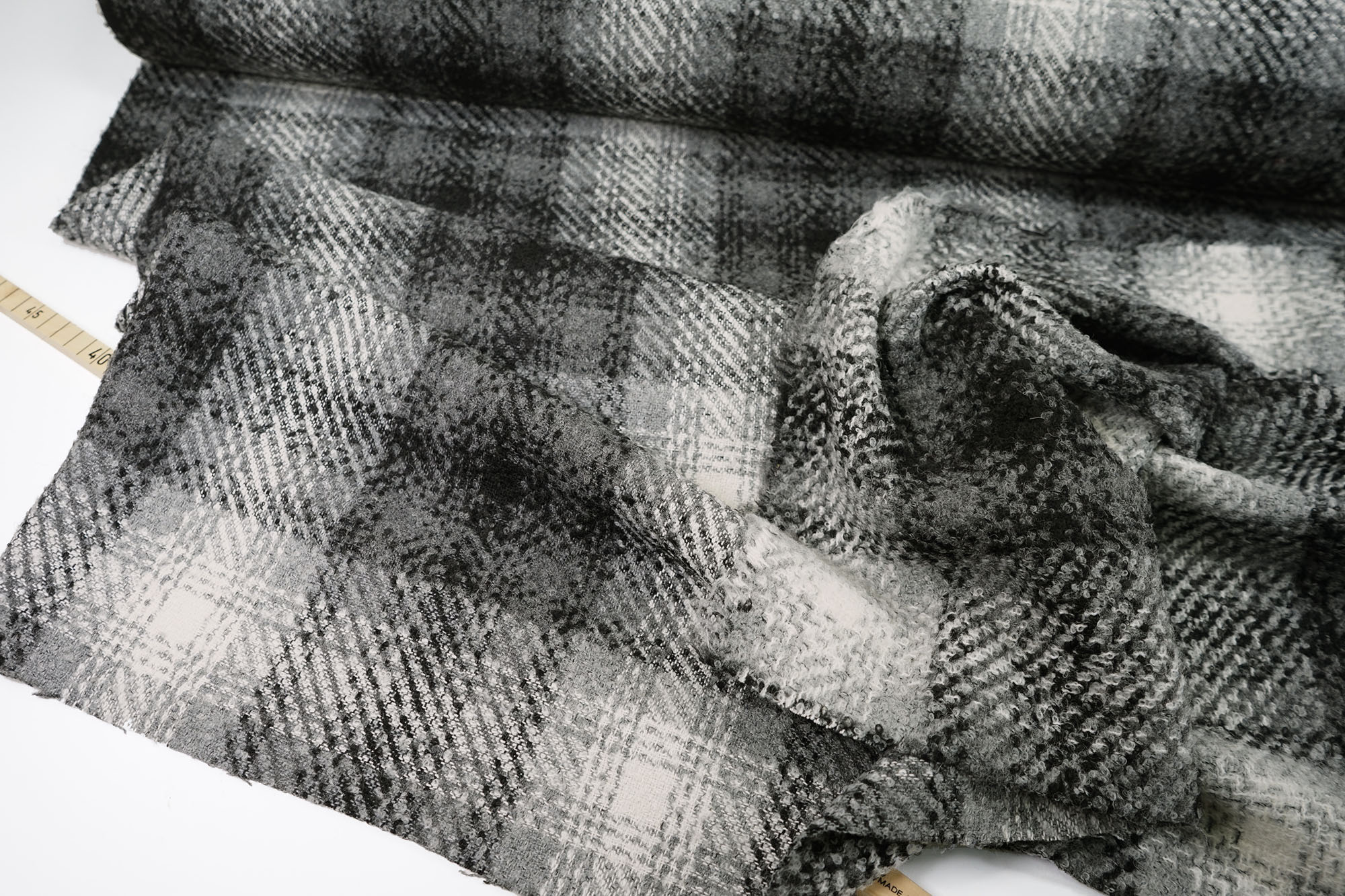 Jacket and coat fabric - wool fabric - wool blend - grey