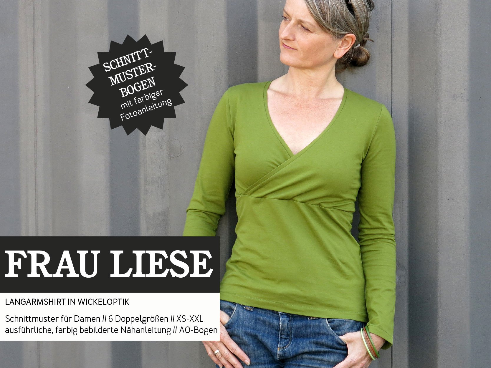 FRAU LIESE • Shirt in Wickeloptik, Papierschnitt, Deckblatt
