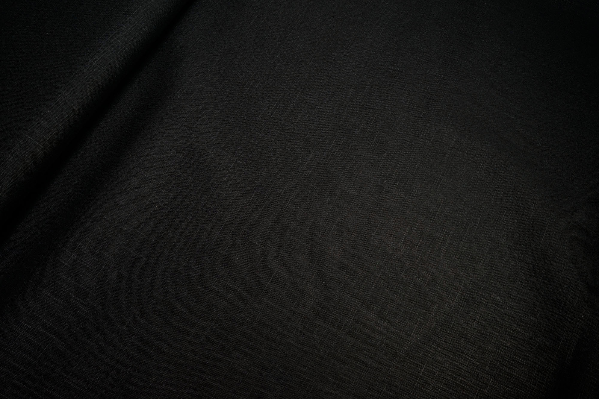 Pure solid Linen Fabric black