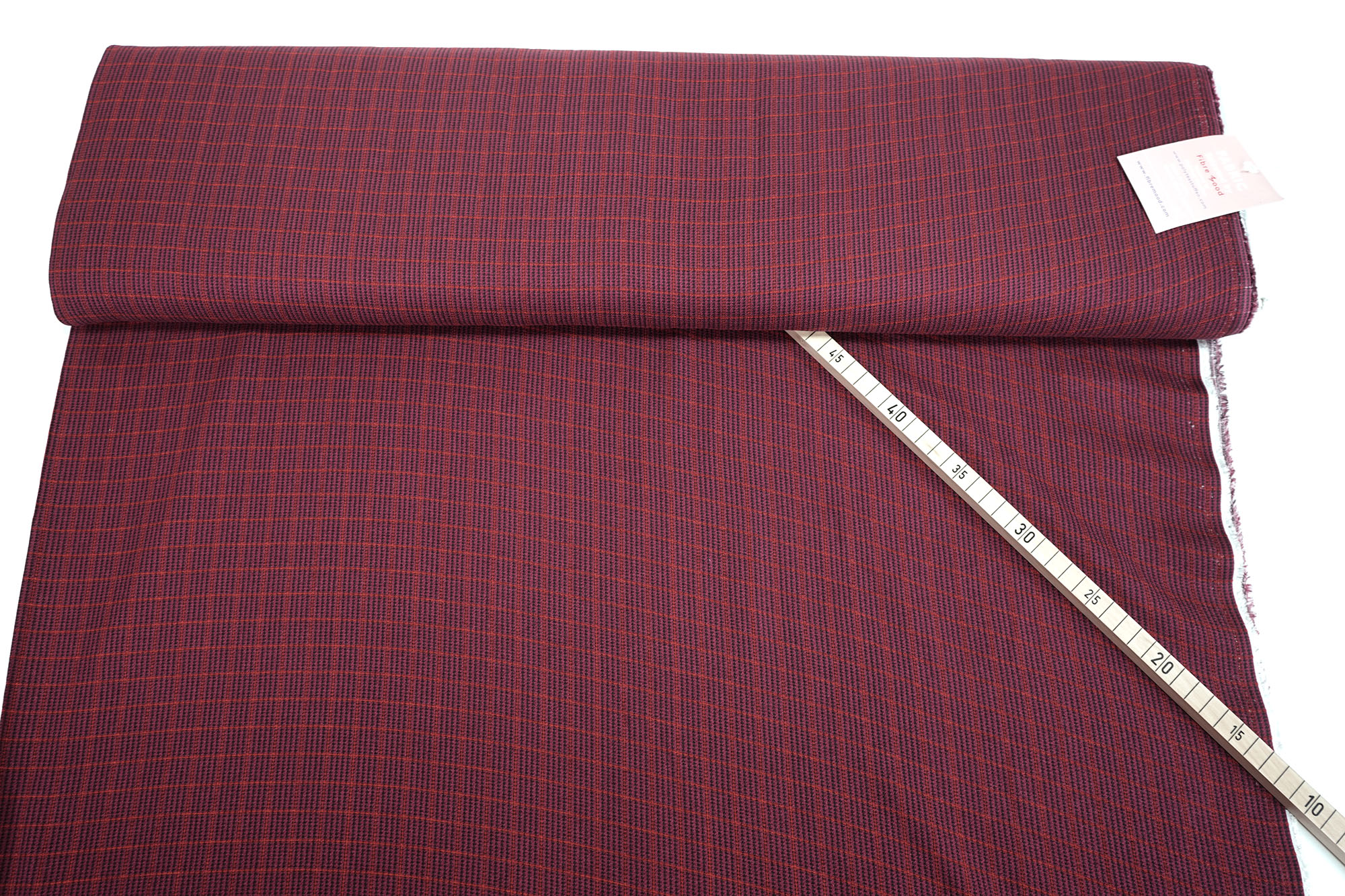 Viscose crepe - Pied de Poule - Fibre Mood - bordeaux