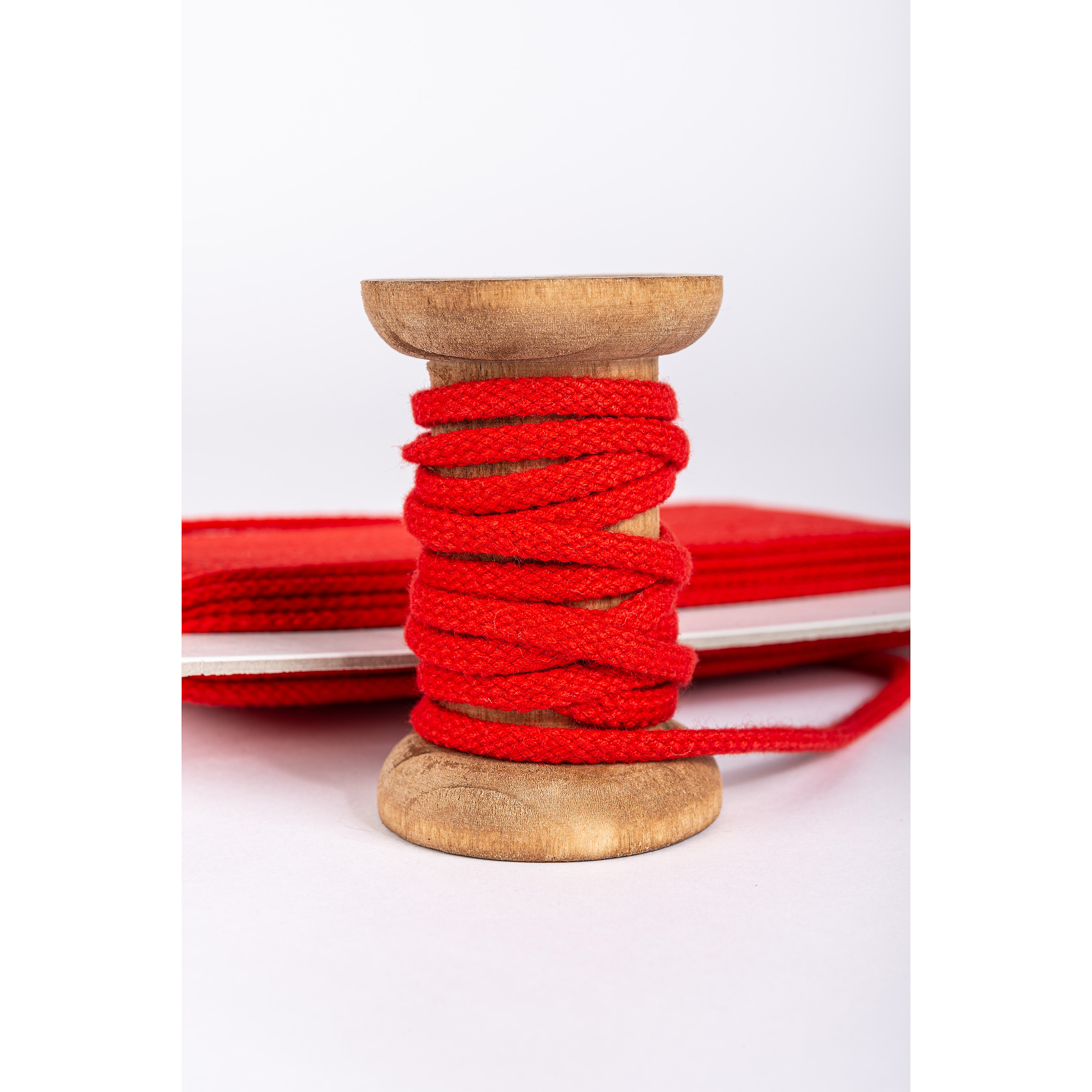Cotton cord - red - 7 mm
