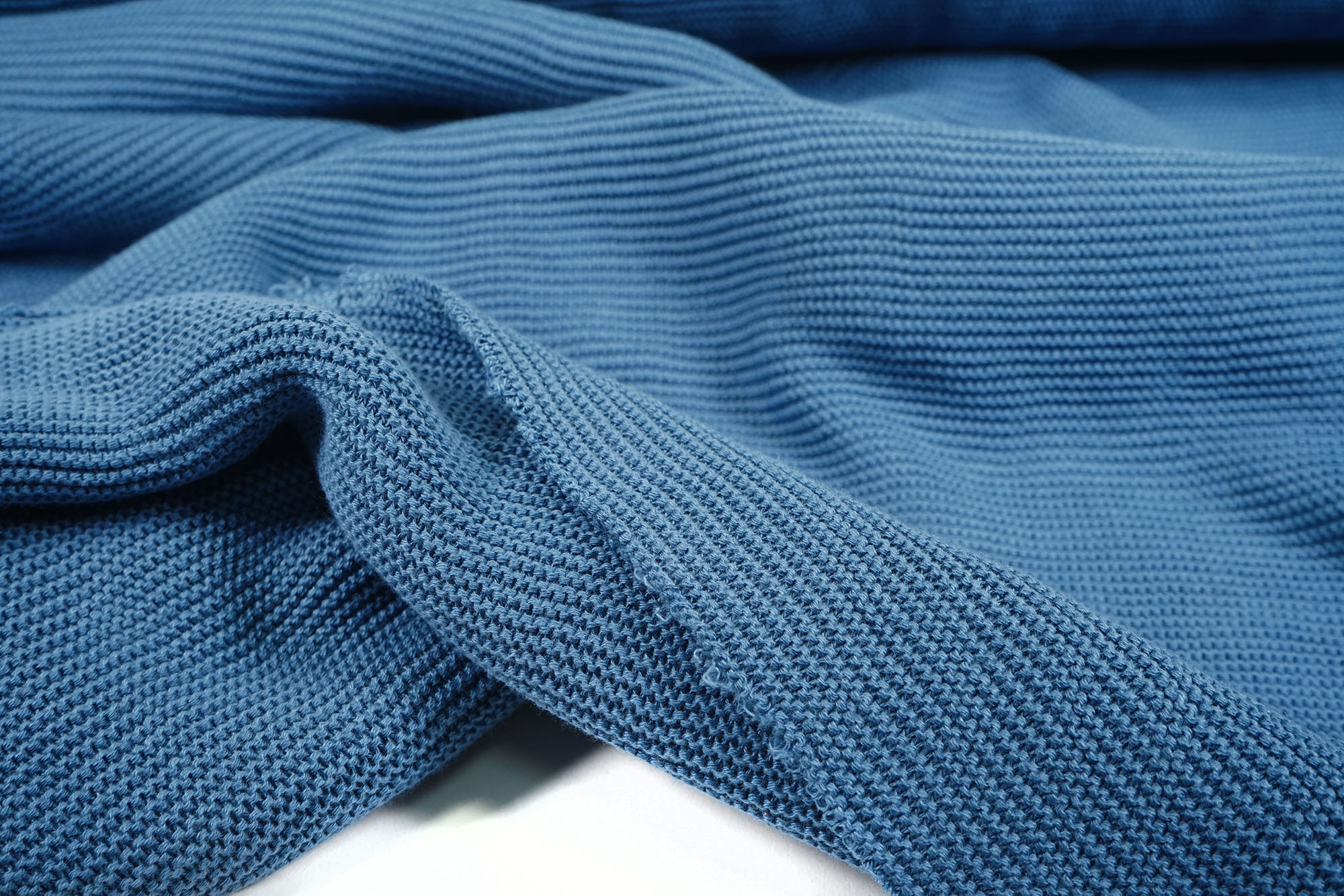 Knitted fabric - wave knit - Ella - denim