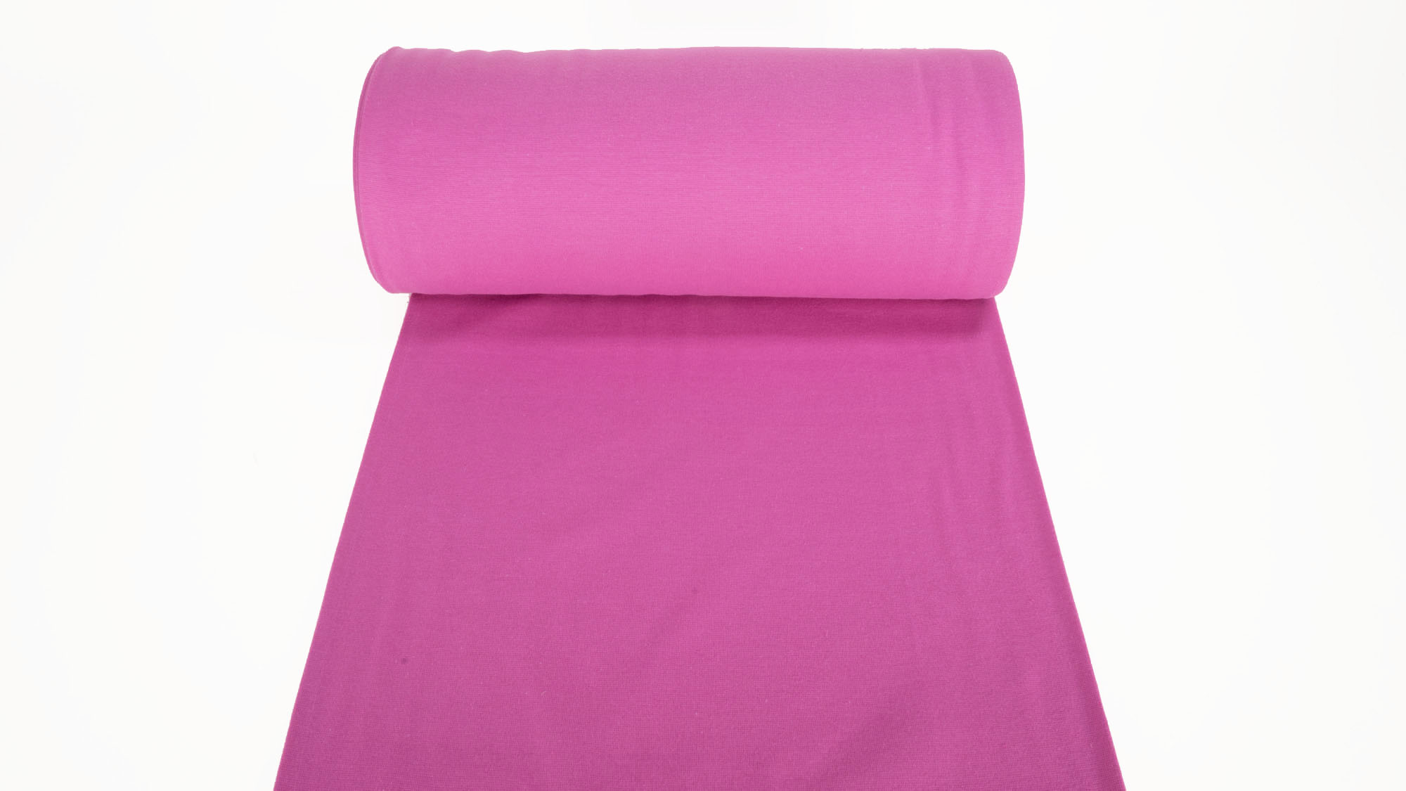 Rib knit fabric plain uni raspberry rose