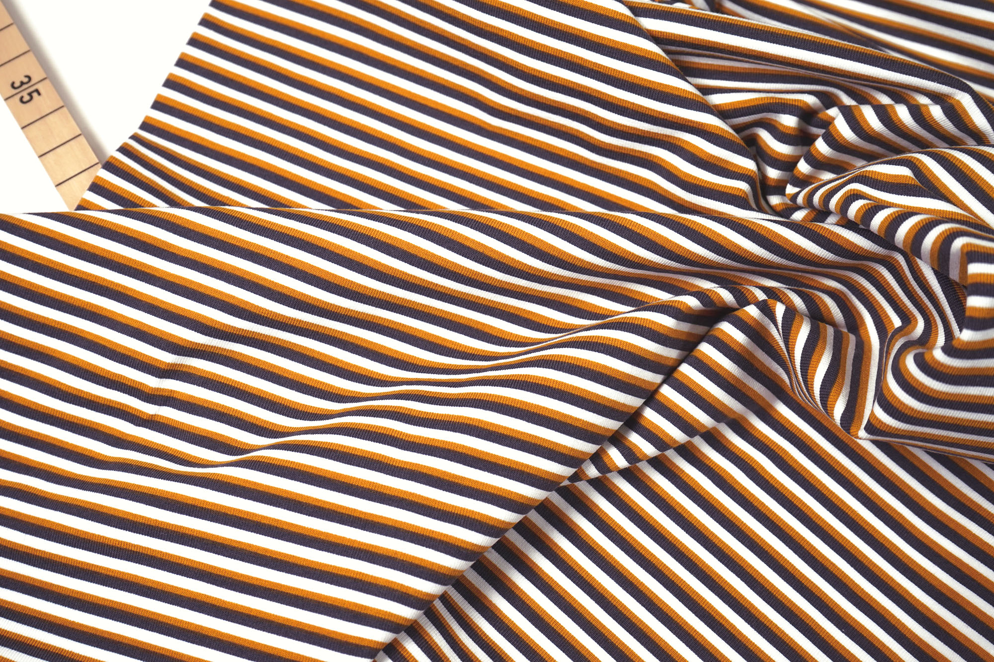 Cotton jersey - stripes - mustard