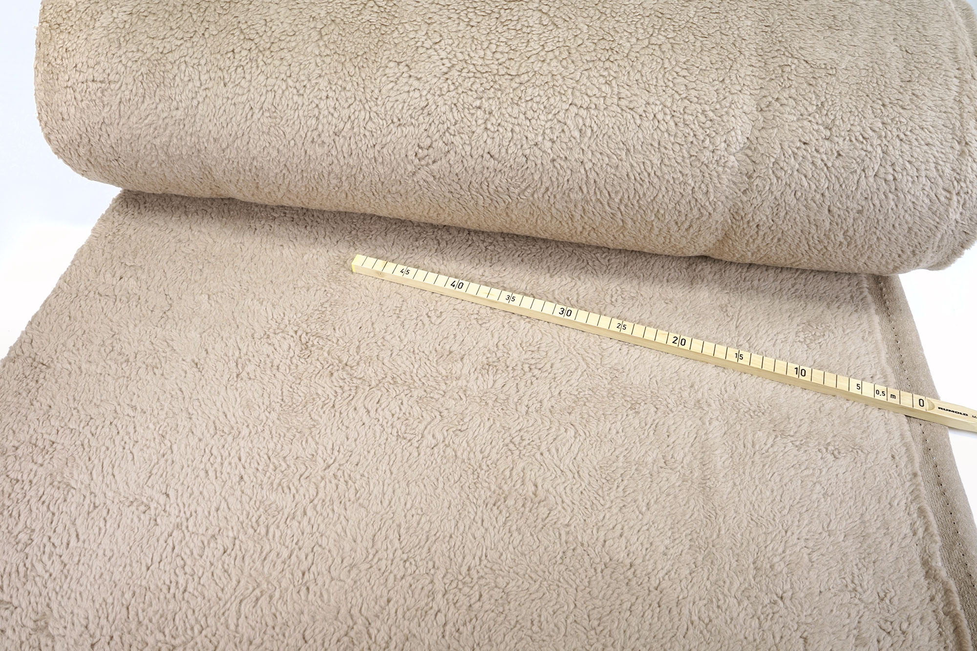 Cotton teddy • plush fabric• beige