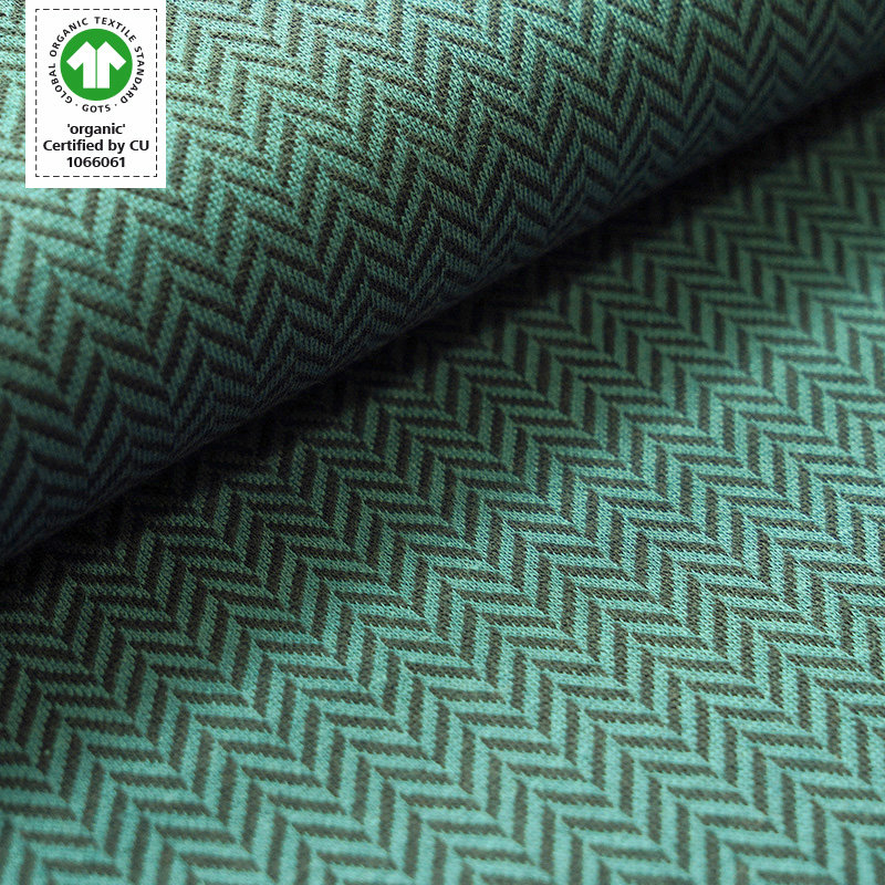 Stoffonkel - Organic jacquard - herringbone - dusty green (GOTS)