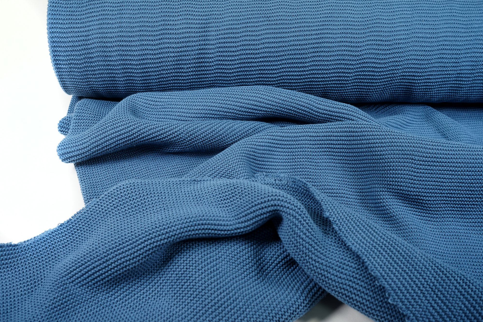 Knitted fabric - wave knit - Ella - denim