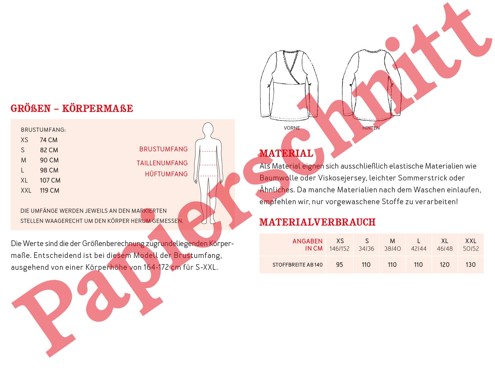 FRAU LIESE • Shirt in Wickeloptik, Papierschnitt, Rückseite