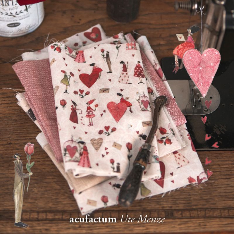 acufactum - Cotton Fabric - Love - Silke Leffler