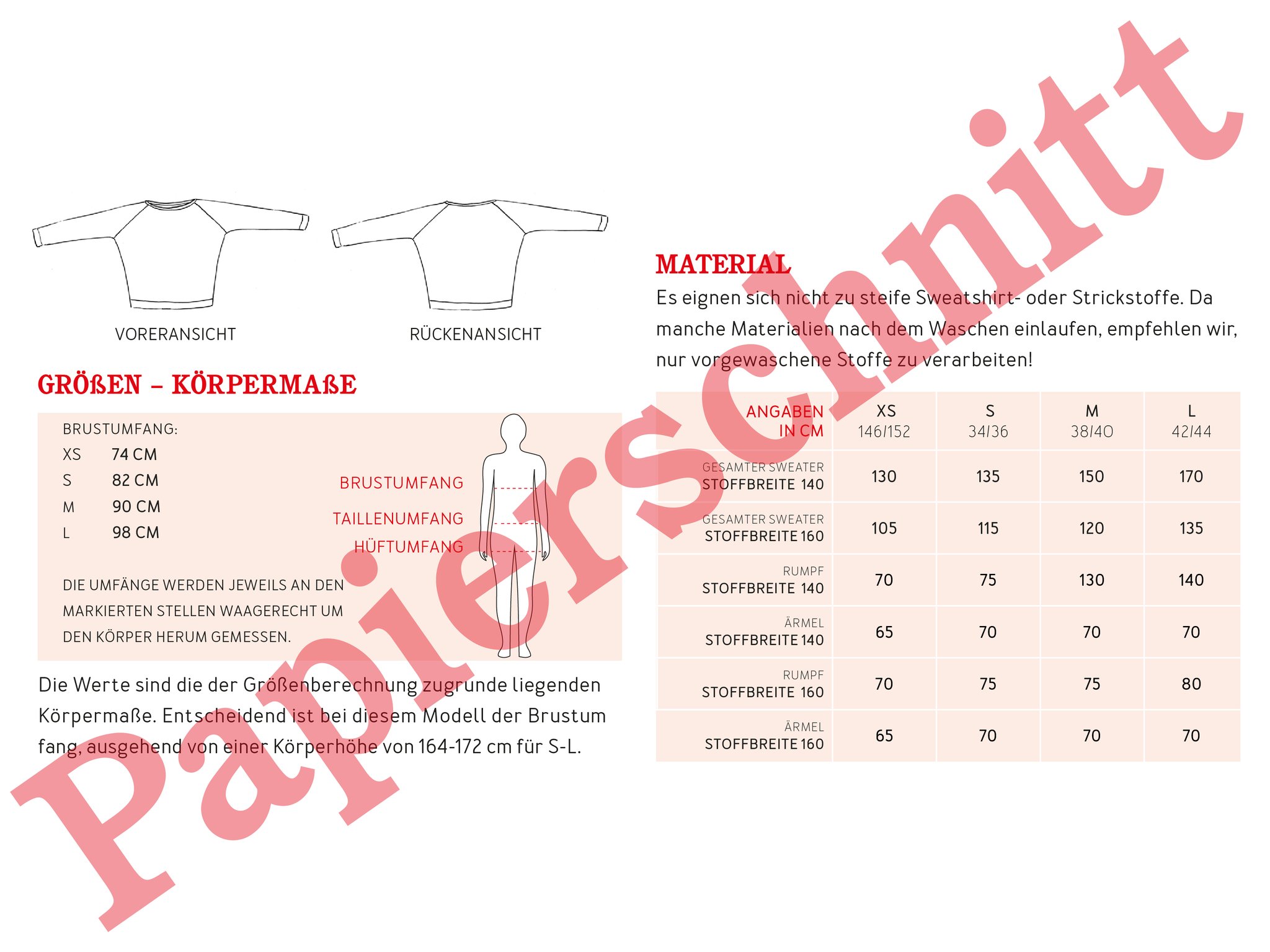 FRAU MONA • Raglansweater, Papierschnitt
