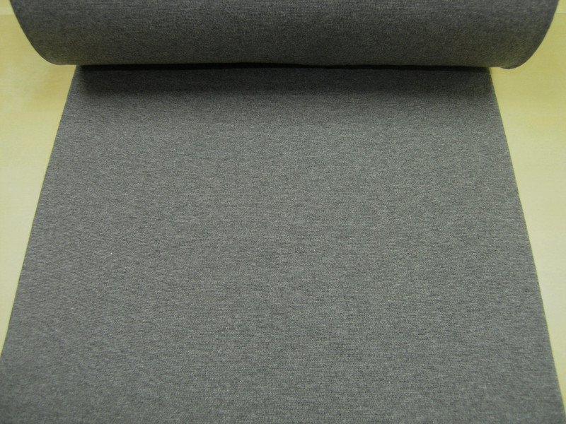 Ribbing tube dark gray flecked Cotton Jersey Knit Fabric