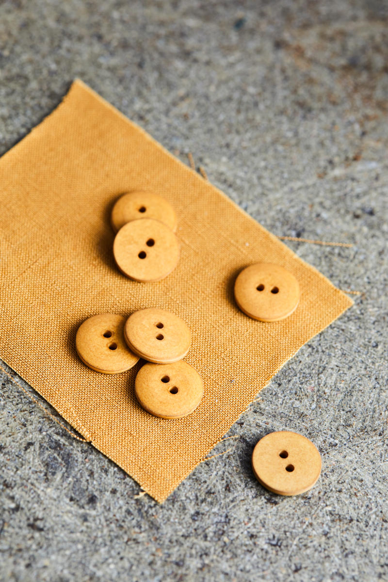 Button - Curb Cotton Button - mind the MAKER - 18 mm - dry mustard