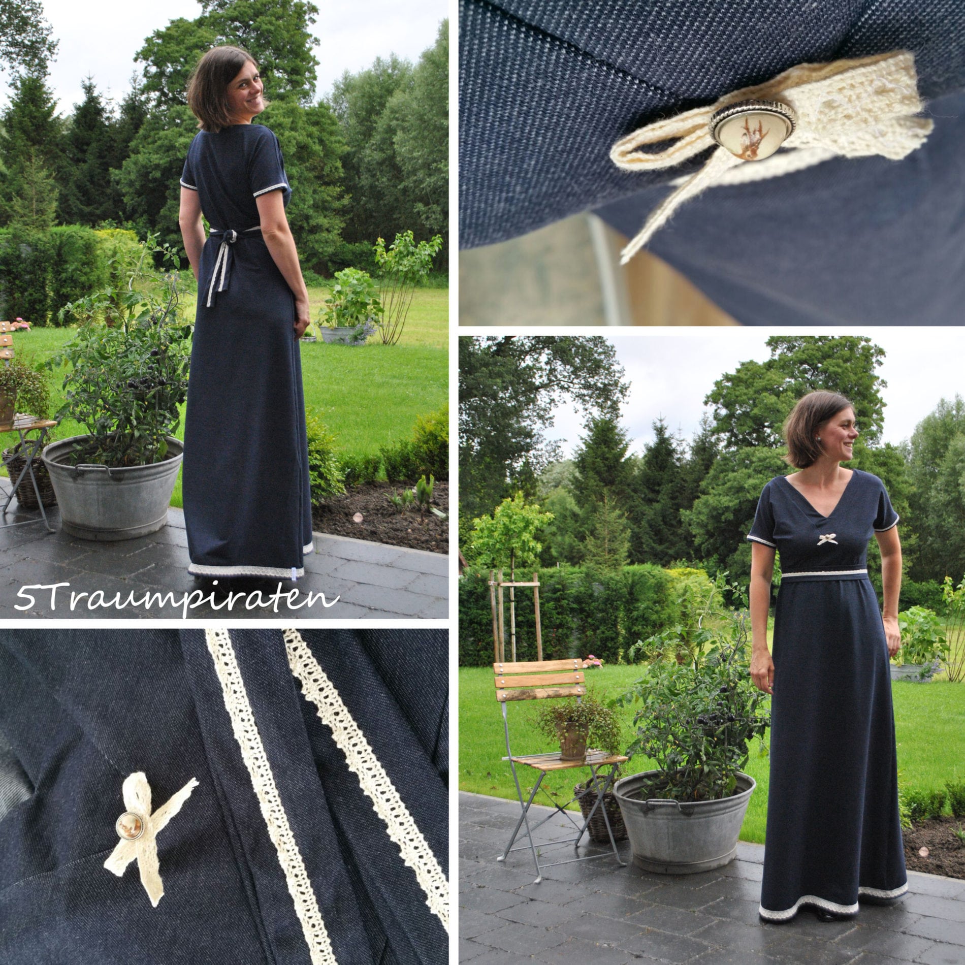 78 BREEZY.kleid,Papierschnitt,Leni Pepunkt,Frau mit dunklem Kleid