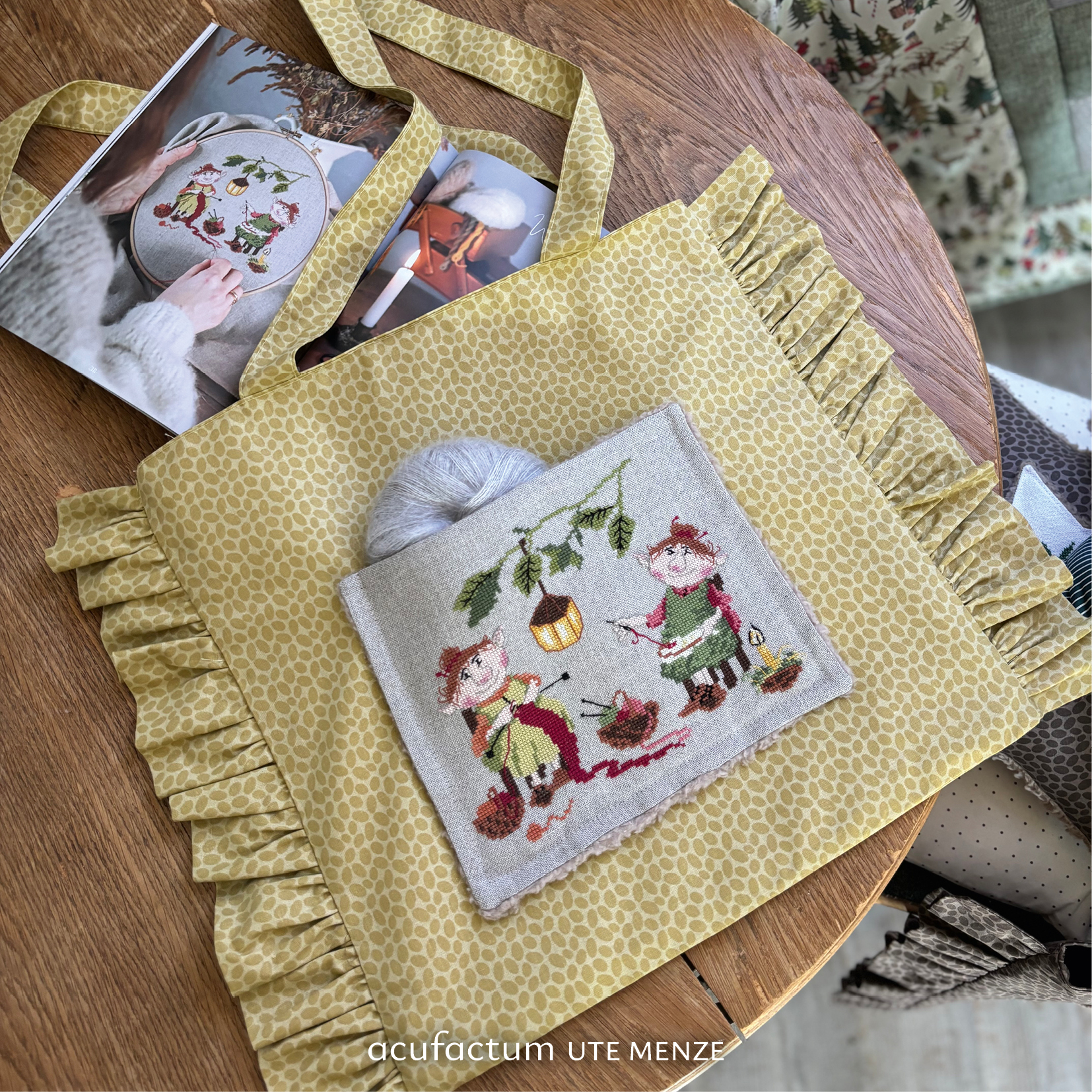 acufactum - Cotton fabric - Pebble - mustard