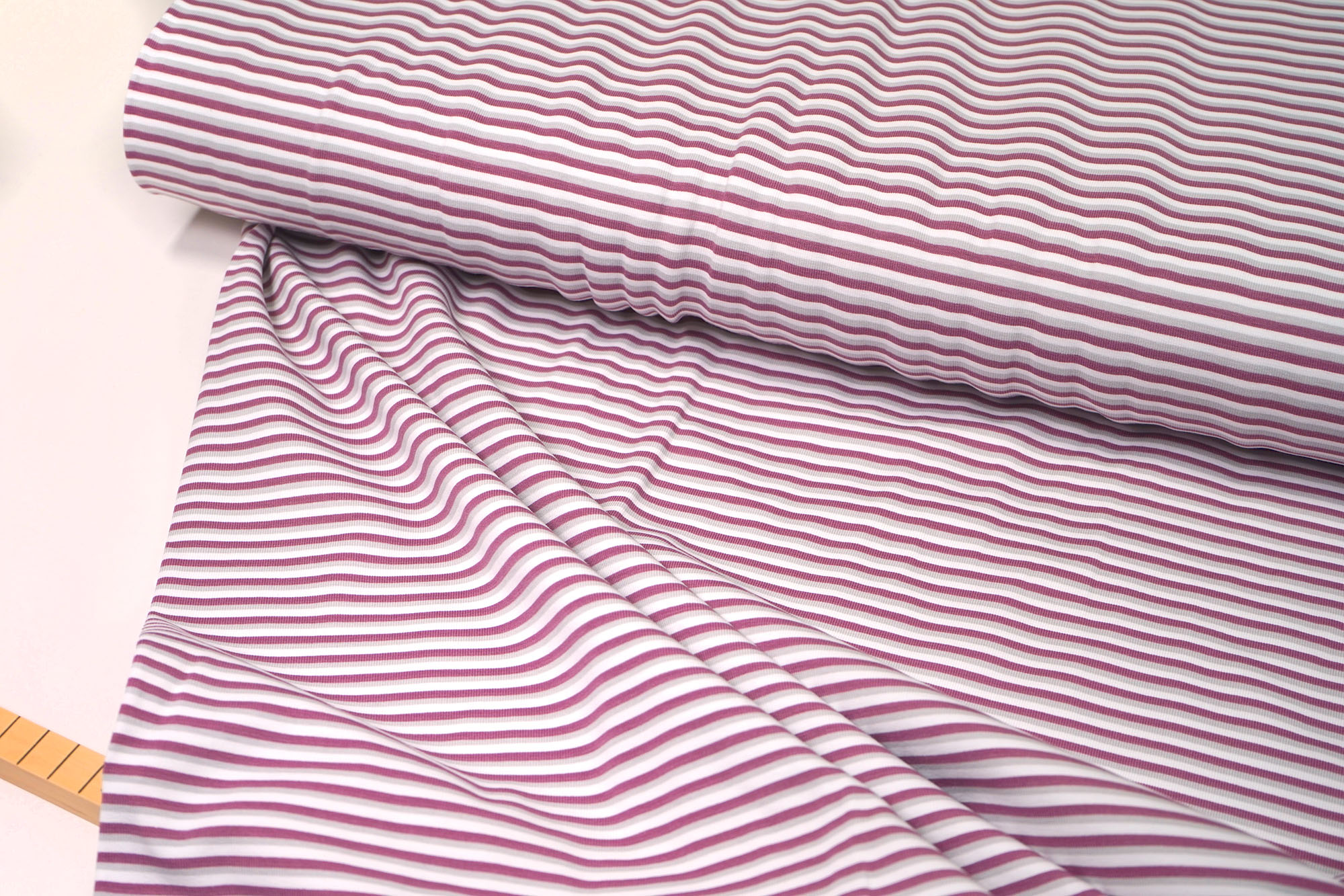 Cotton jersey - stripes - aubergine