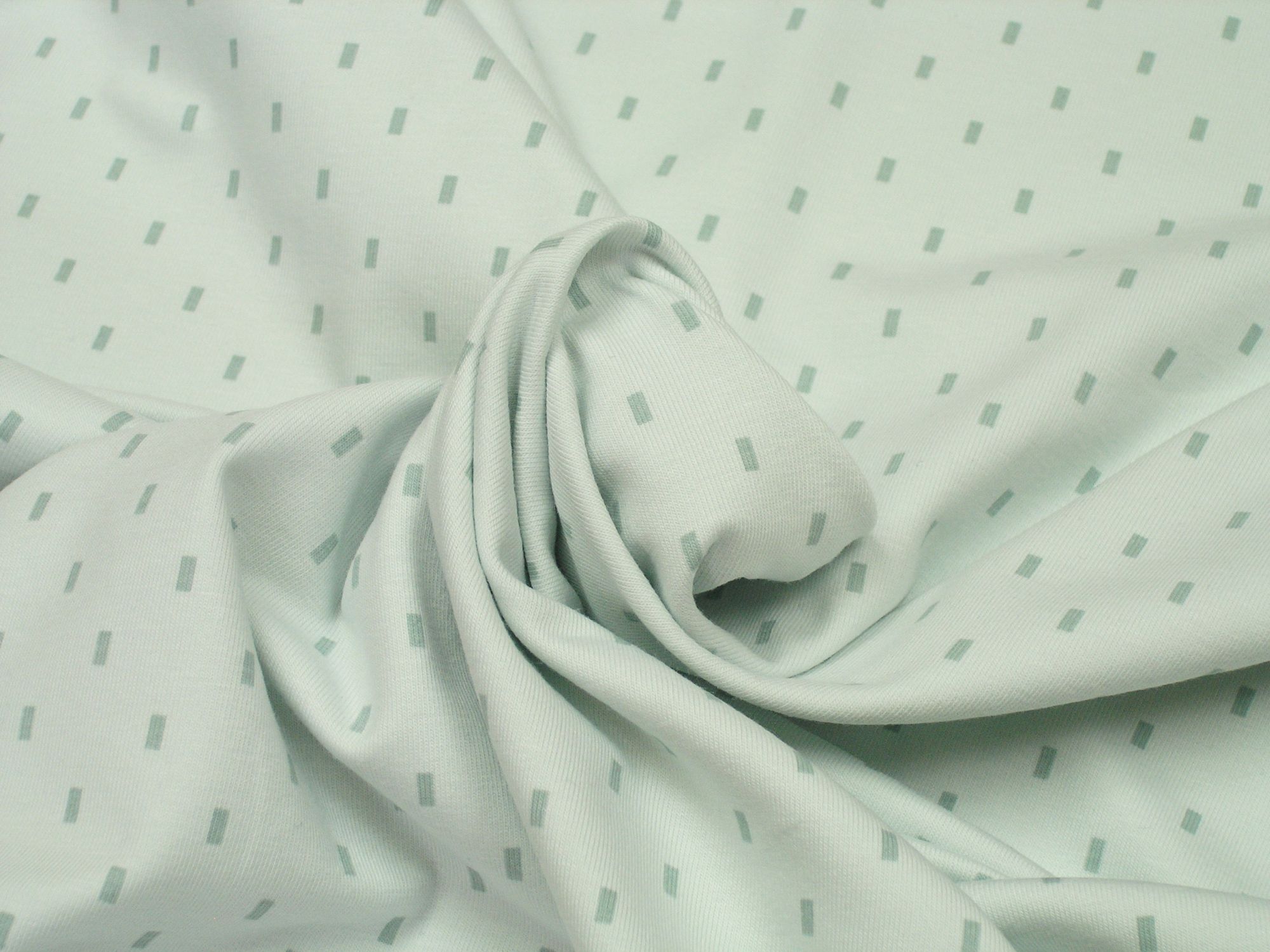 Fabric Jersey small rectangle on mint Knit Fabric