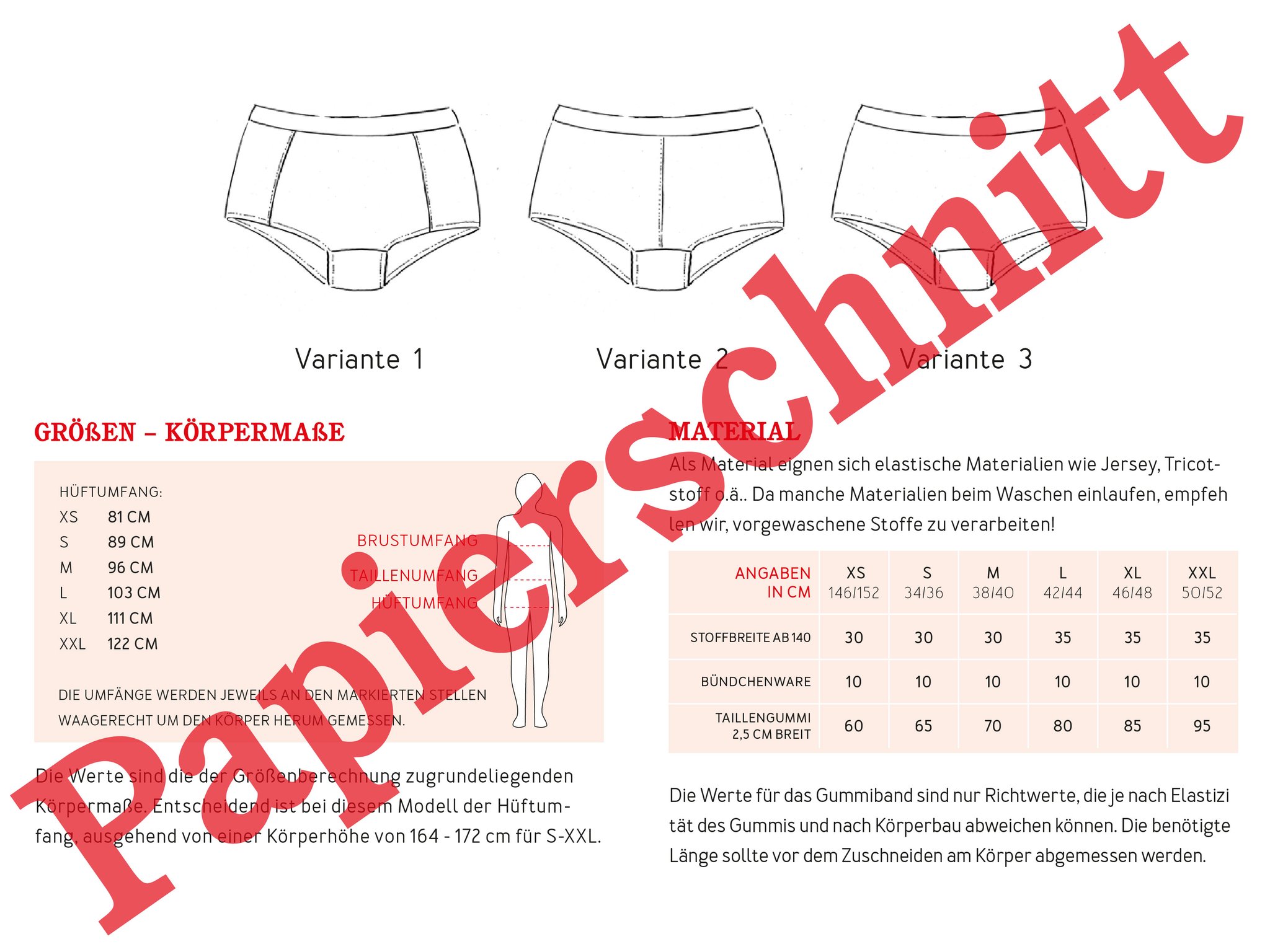 FRAU MARLA • Damenpants, Papierschnitt
