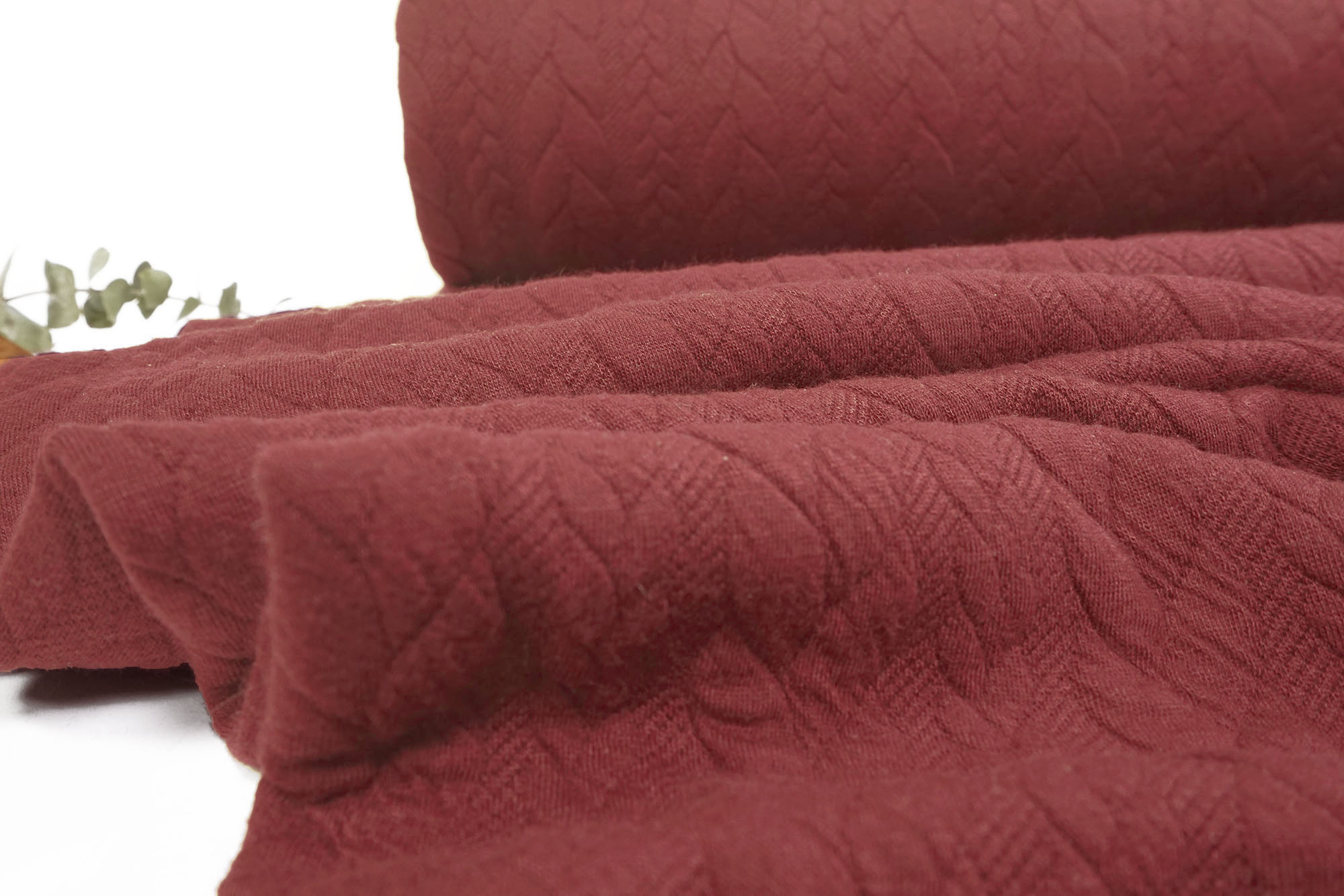 Jacquard jersey - Cloqué - cable stitch - brick