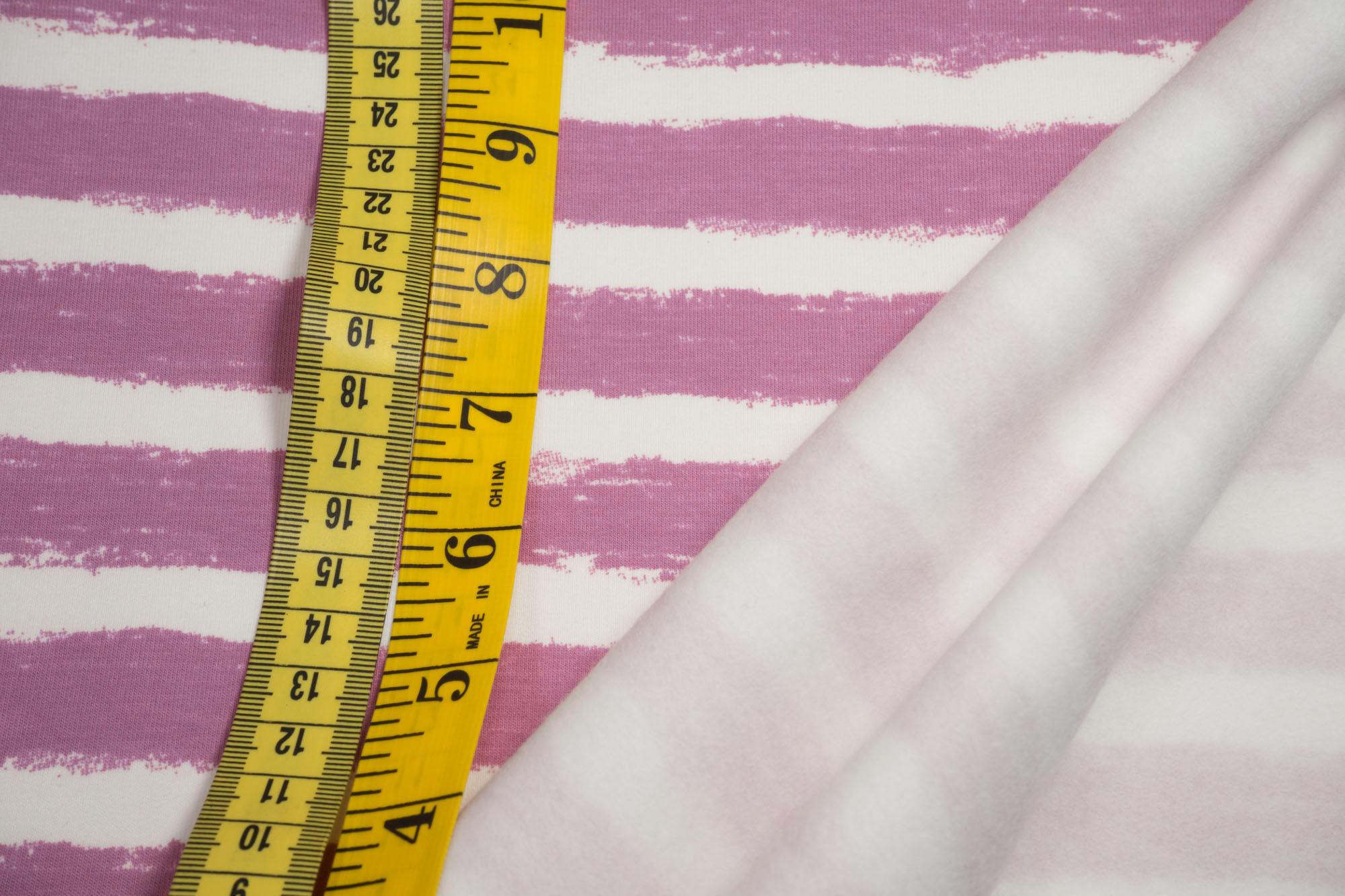 Biological Sweat French Terry Stoffonkel roughened Mellow Stripes vintage rose