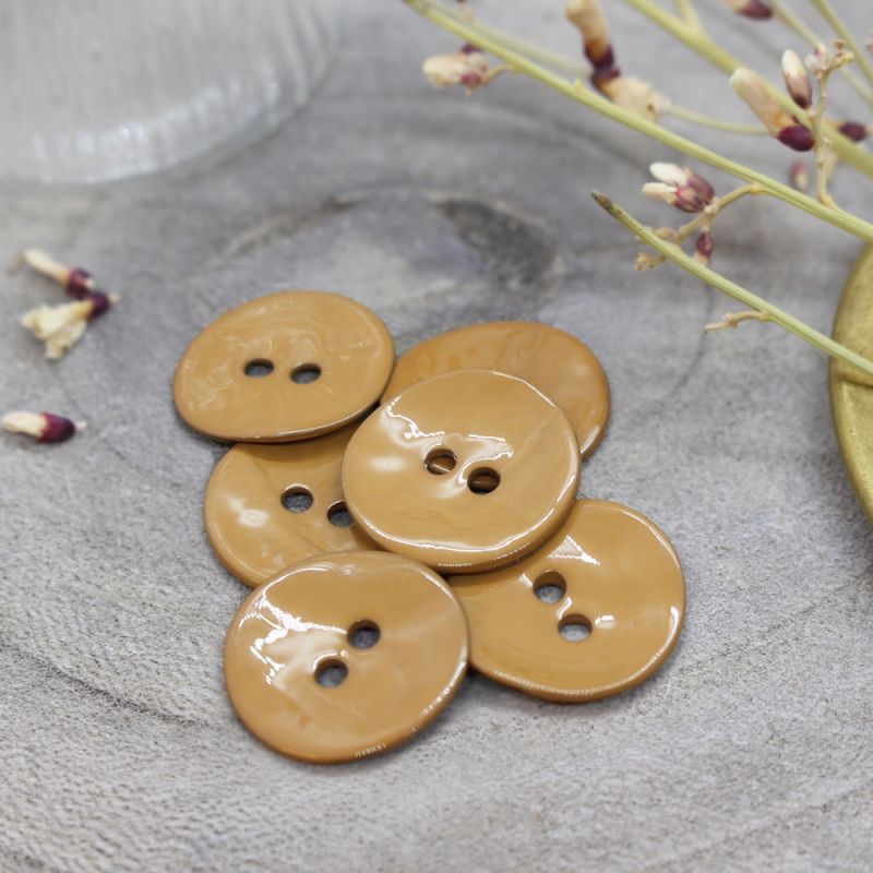 Glossy Buttons - Ochre - 14 mm