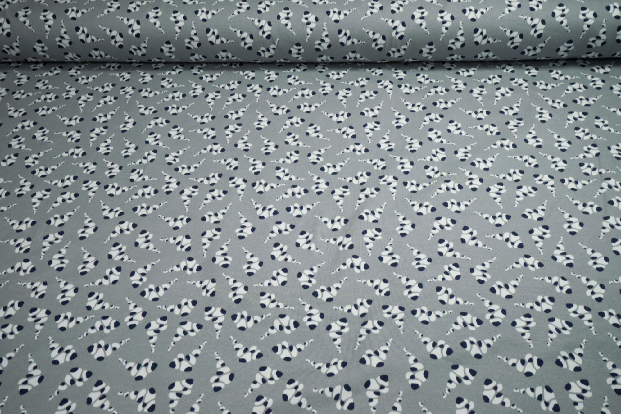 Cotton Jersey Knit Fabric Ladybell white dark blue Swafing excl. 0.5yd