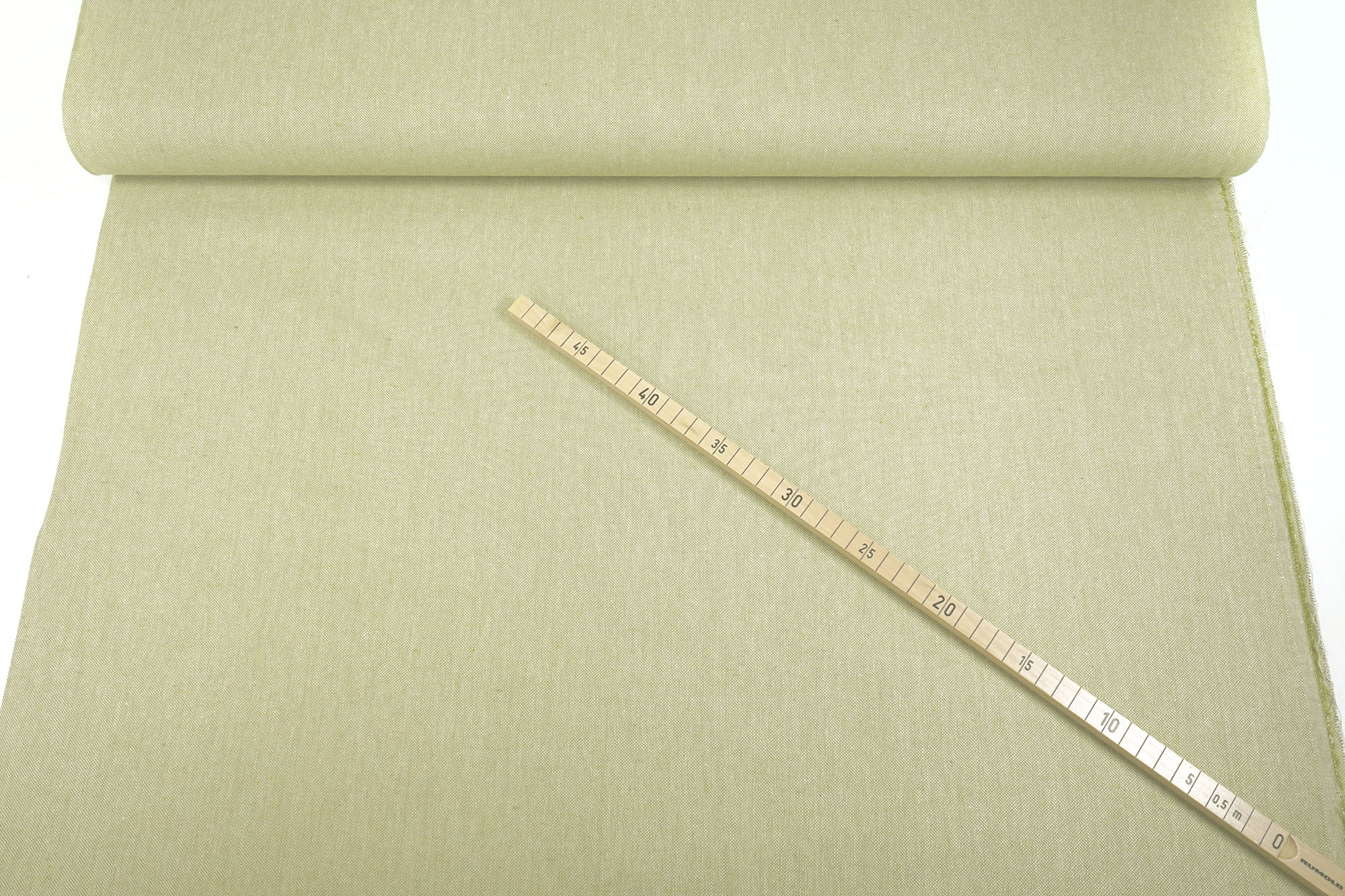 Cotton fabric - Canvas - Chambray - white-green