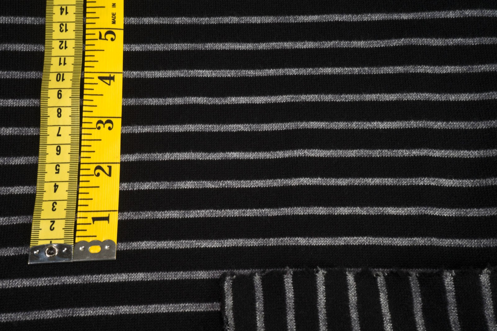 Knitwear fabric Stripes gray black