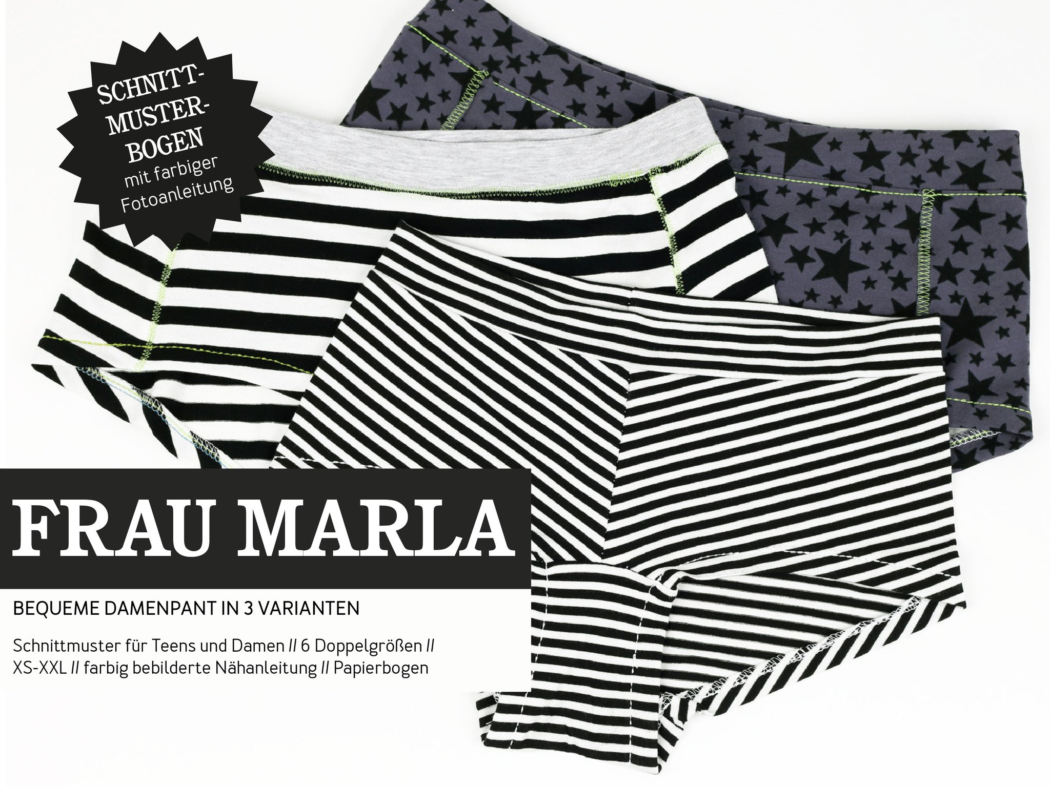 FRAU MARLA • Damenpants, Papierschnitt, Deckblatt