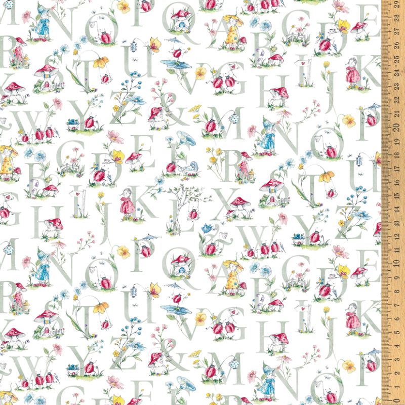 acufactum - Cotton fabric - Wiesenfest Alphabet - Carola Gutwill