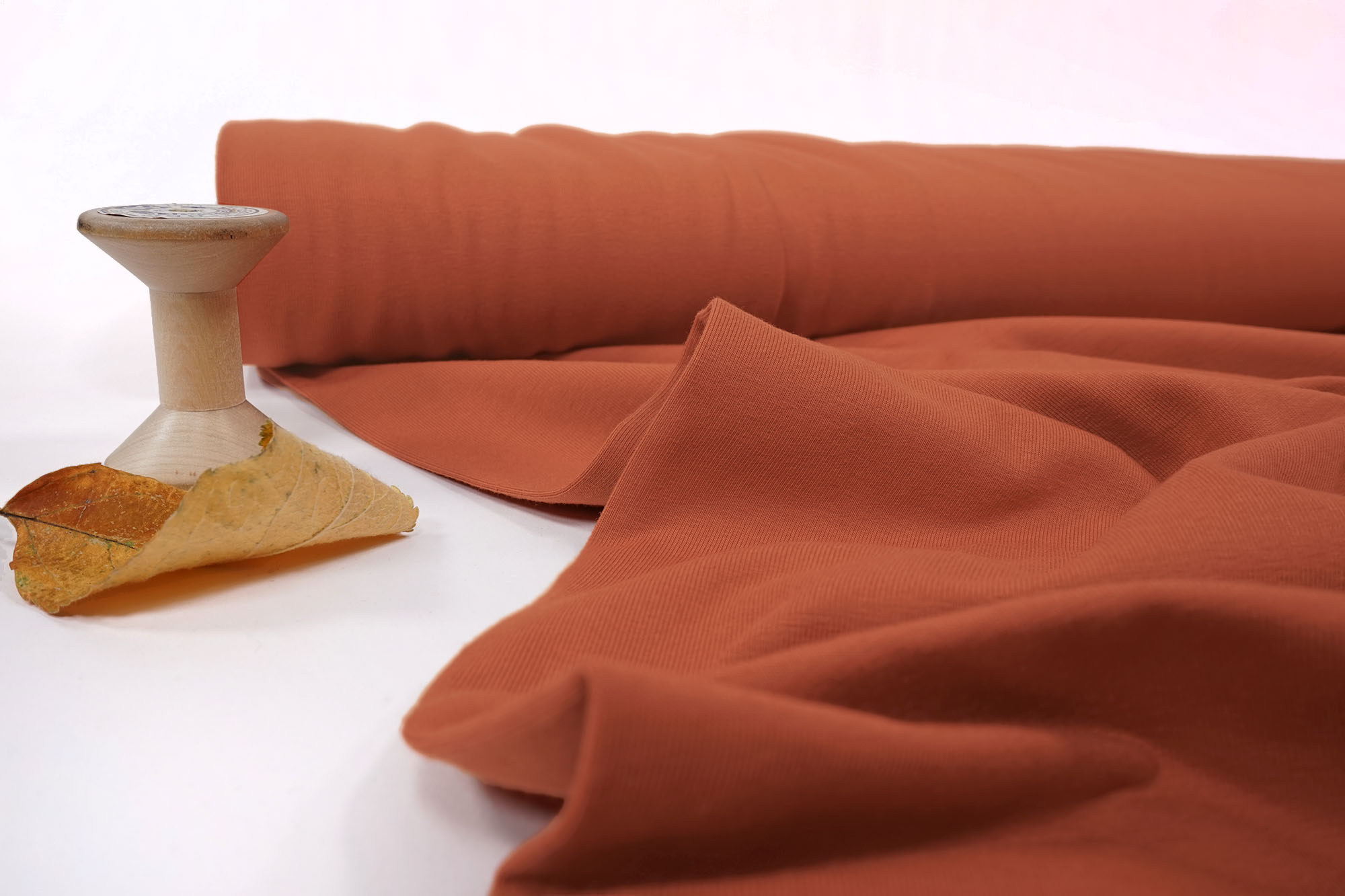 Cotton Jersey Knit Fabric uni rust