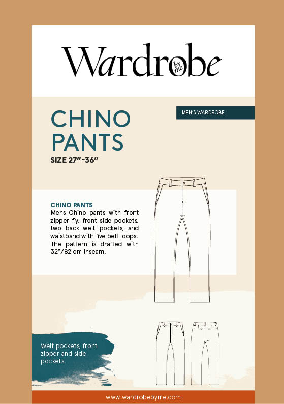Men's Chino Pants, Papierschnitt,Wardrobe by me,Deckblatt